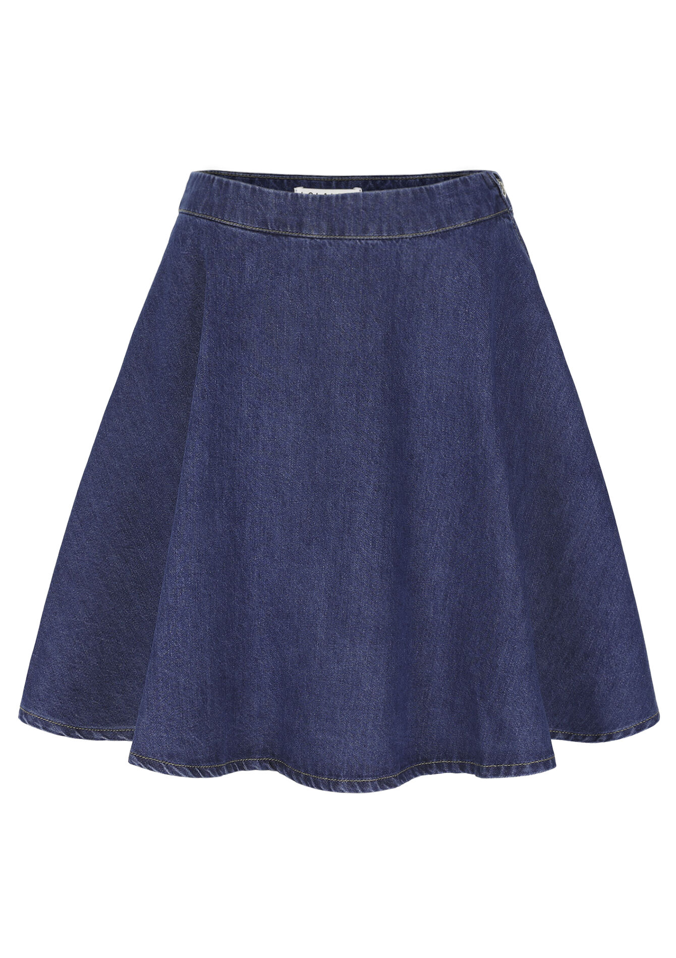 Jupe trapèze en denim - MEDIUM BLUE - 07101481_0500