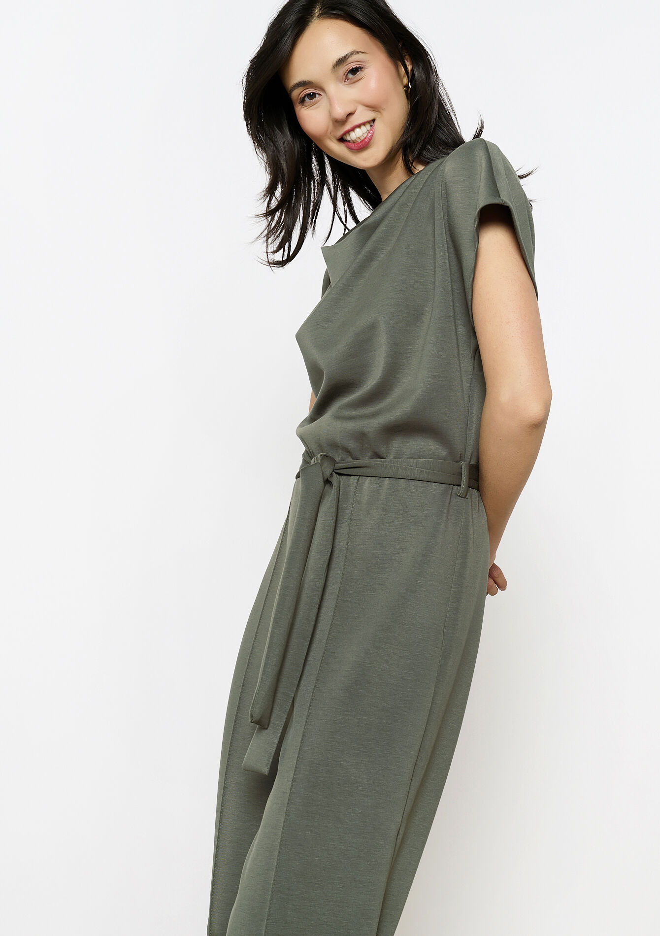 Jumpsuit in sweat fabric, Jumpsuit in sweat fabric - KHAKI FADED - 06004612_4326