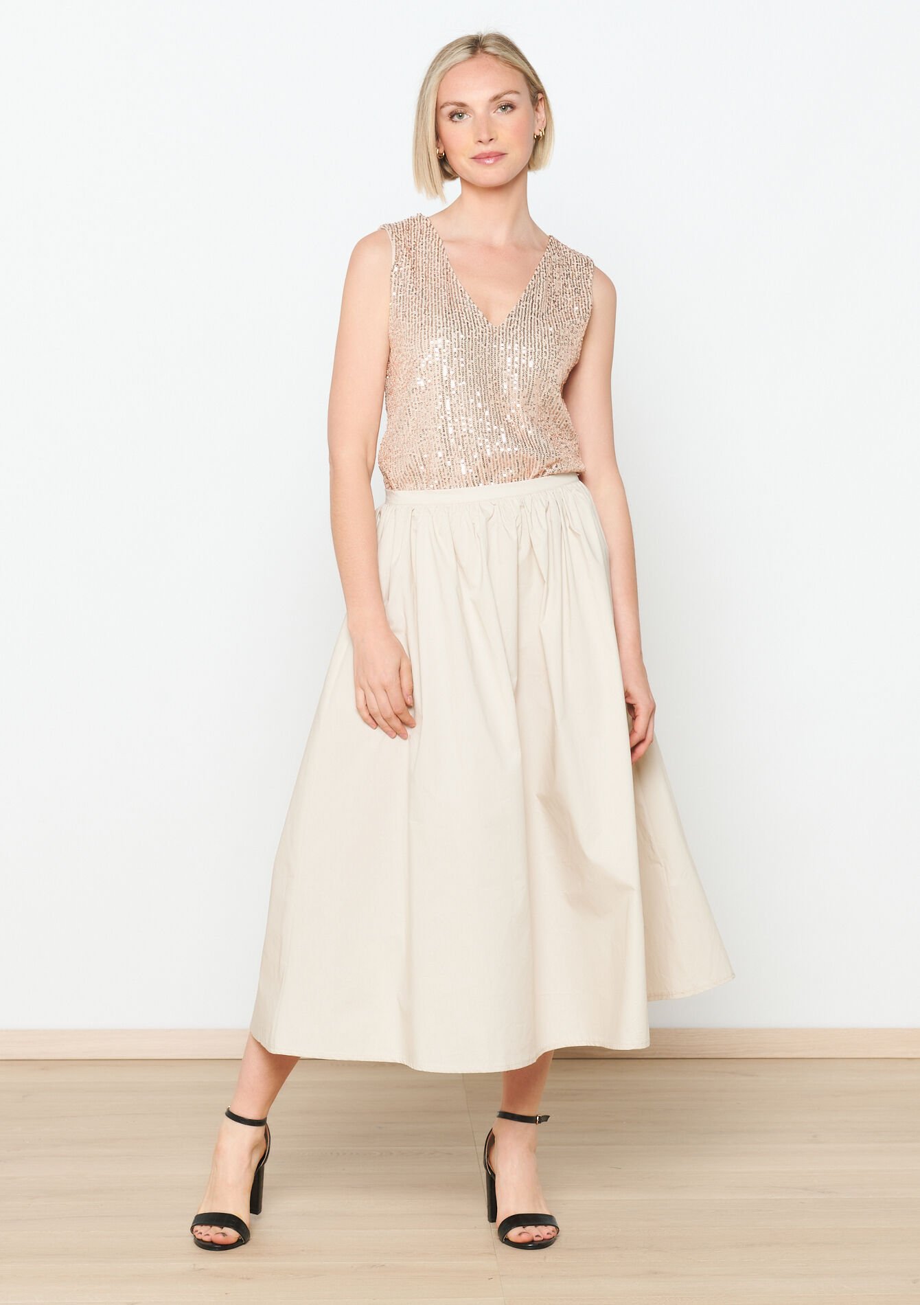 Top met pailletten, Top met pailletten - CHAMPAGNE SAND - 02200423_4007
