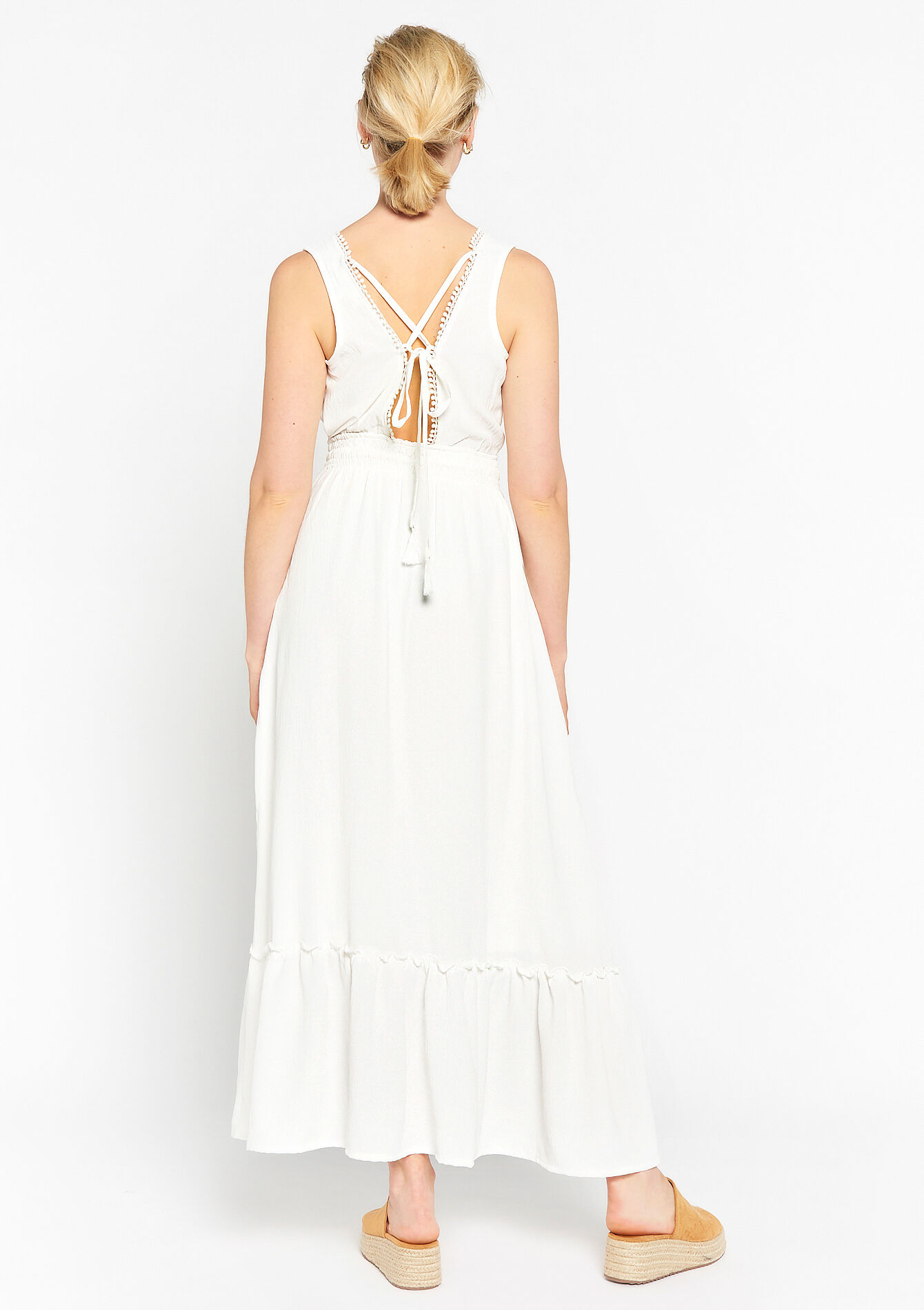 Robe longue froissée, Robe longue froissée - OFFWHITE - 1078760