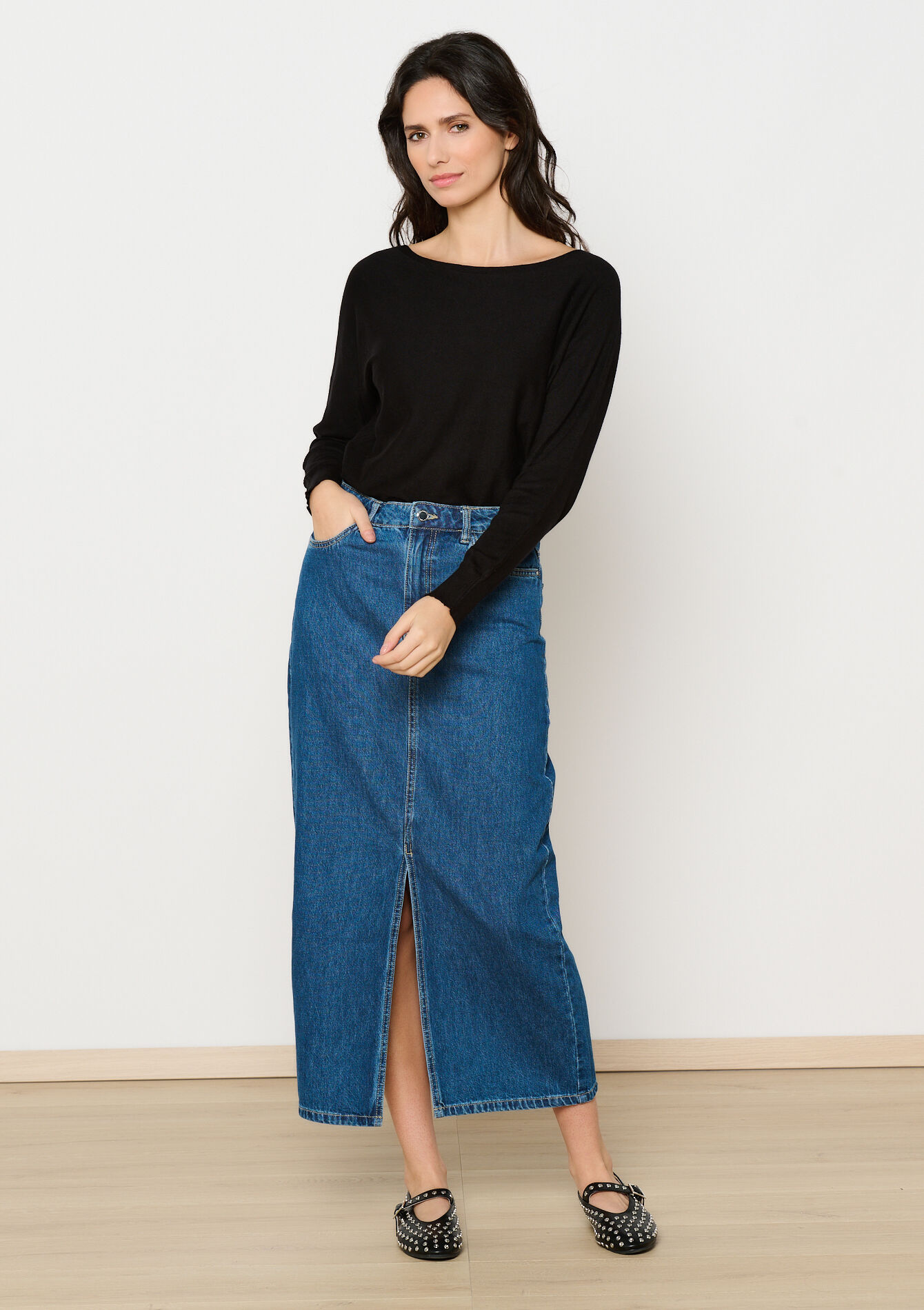 Trui met vleermuismouwen, Trui met vleermuismouwen - BLACK - 04006650_1119