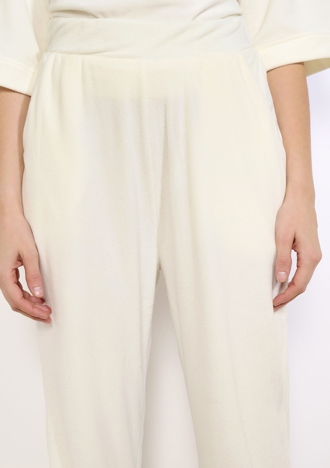 Pantalon large en velours, Pantalon large en velours - OFFWHITE - 15100387_1001