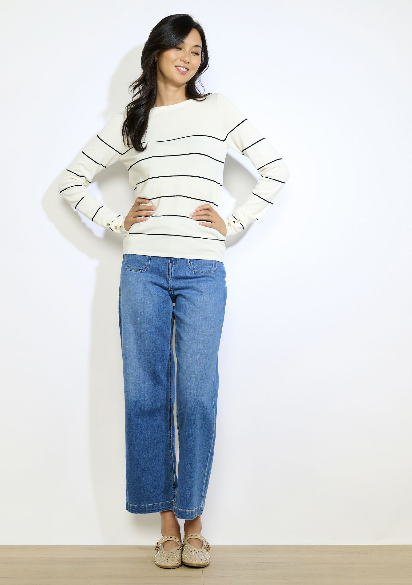 Striped long-sleeve knit - OFFWHITE - 04006873