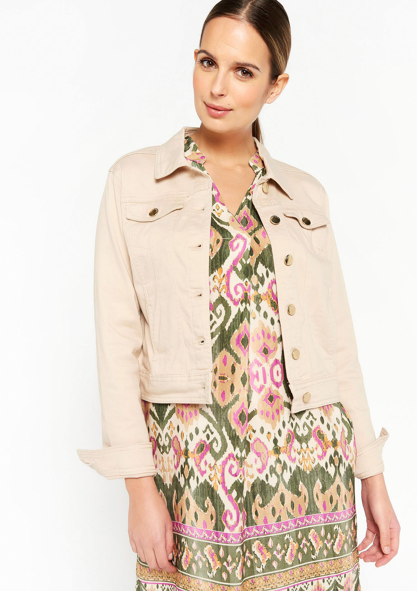 Veste cintrée en sergé, Veste cintrée en sergé - LT BEIGE - 09100677_2527