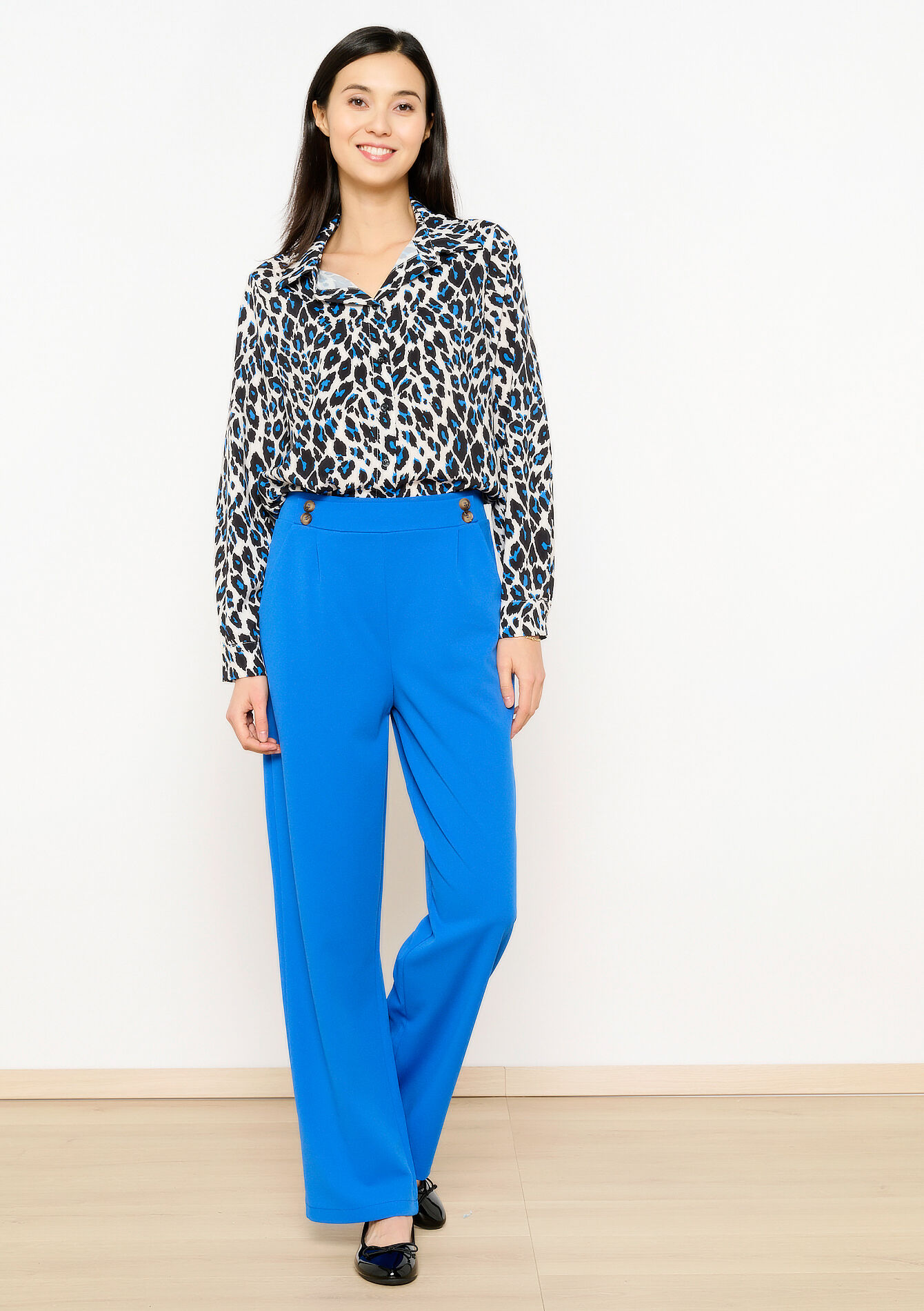 Loose trousers - BLUE COBALT - 06600817_2925
