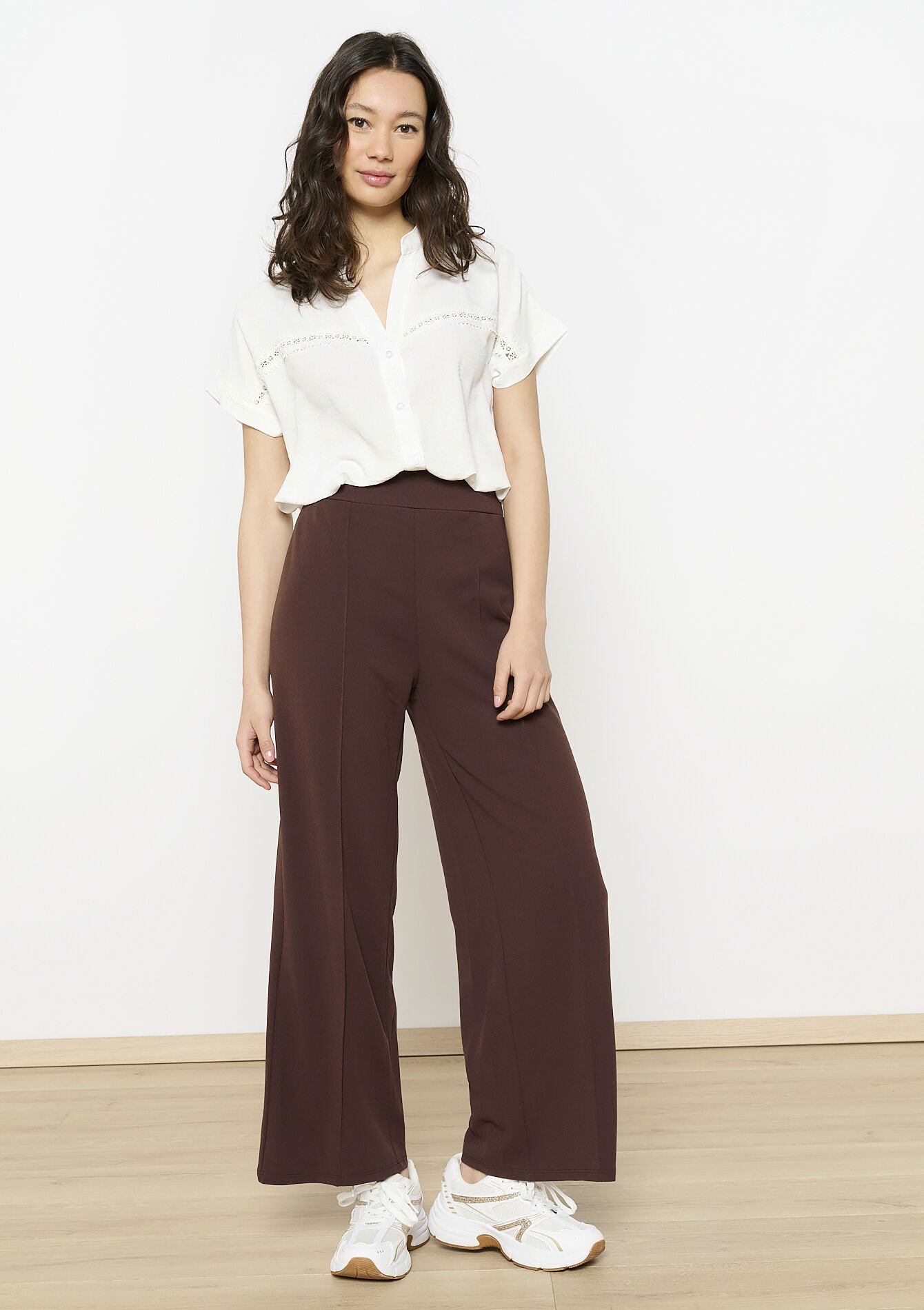 Blouse brodée fluide, Blouse brodée fluide - OPTICAL WHITE - 05702779_1019