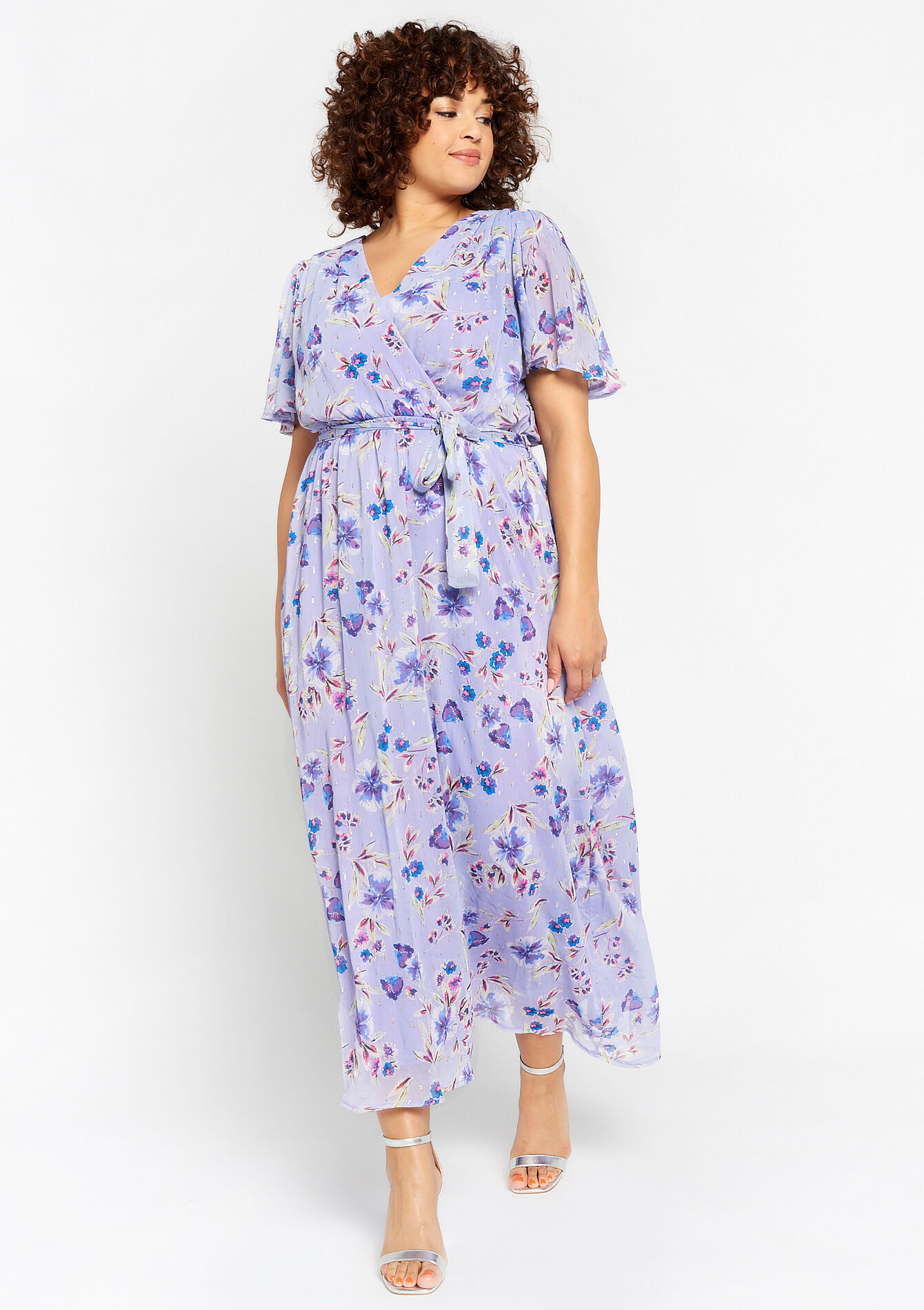 Robe longue à imprimé fleuri, Robe longue à imprimé fleuri - PASTEL LILAC - 08601915_1493