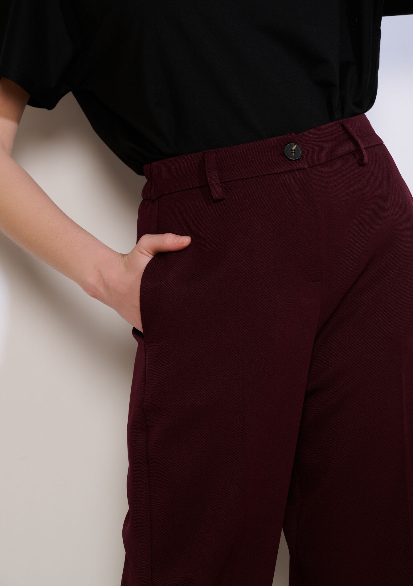 Rechte tailleurbroek - AUBERGINE - 06601102_1537