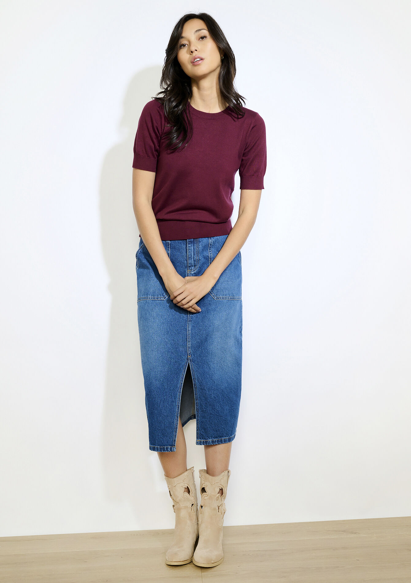 Geribbelde trui, Geribbelde trui - BORDEAU WINE - 04006902_1467