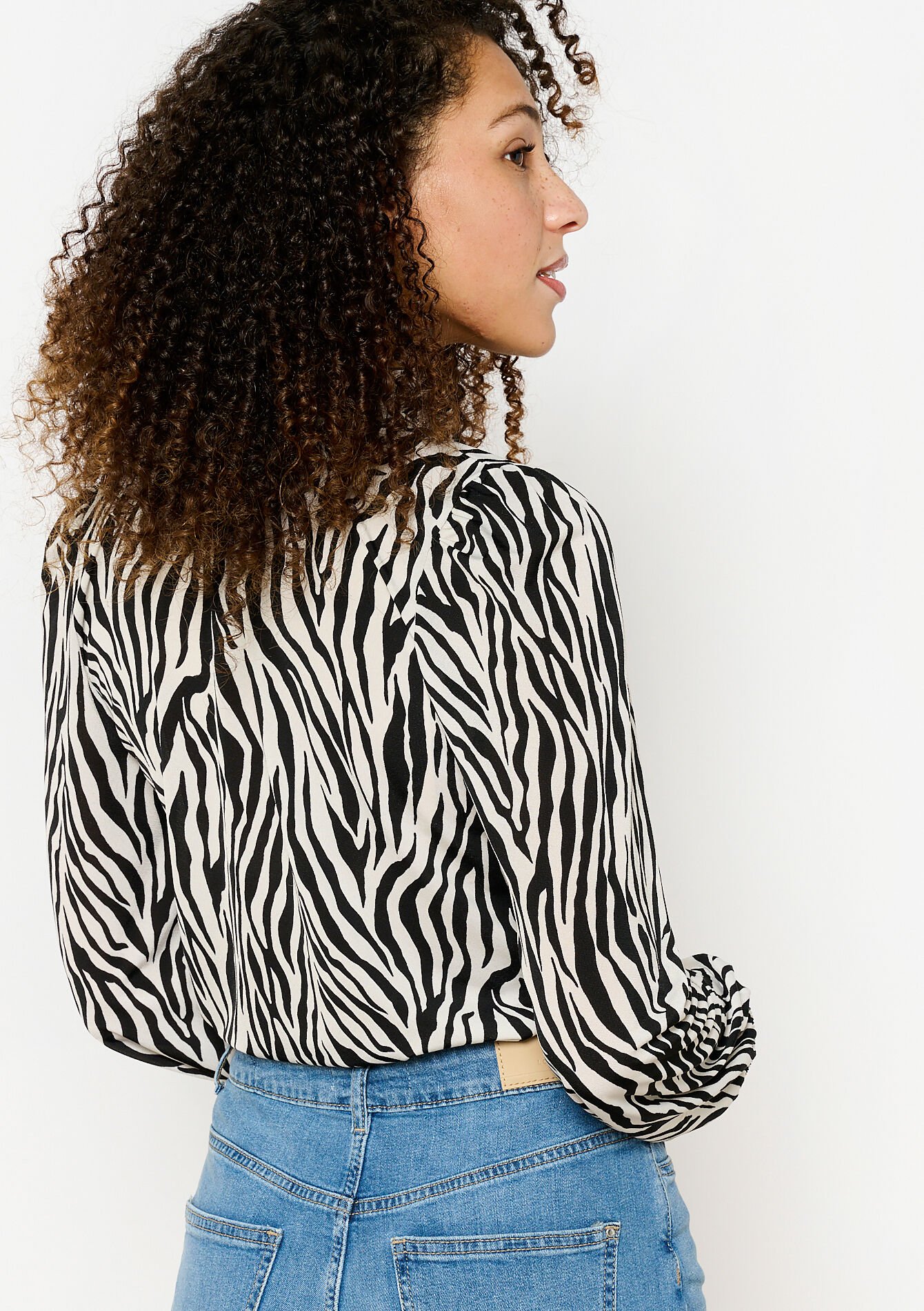 Blouse met zebraprint, Blouse met zebraprint - OPTICAL WHITE - 02400329_1019