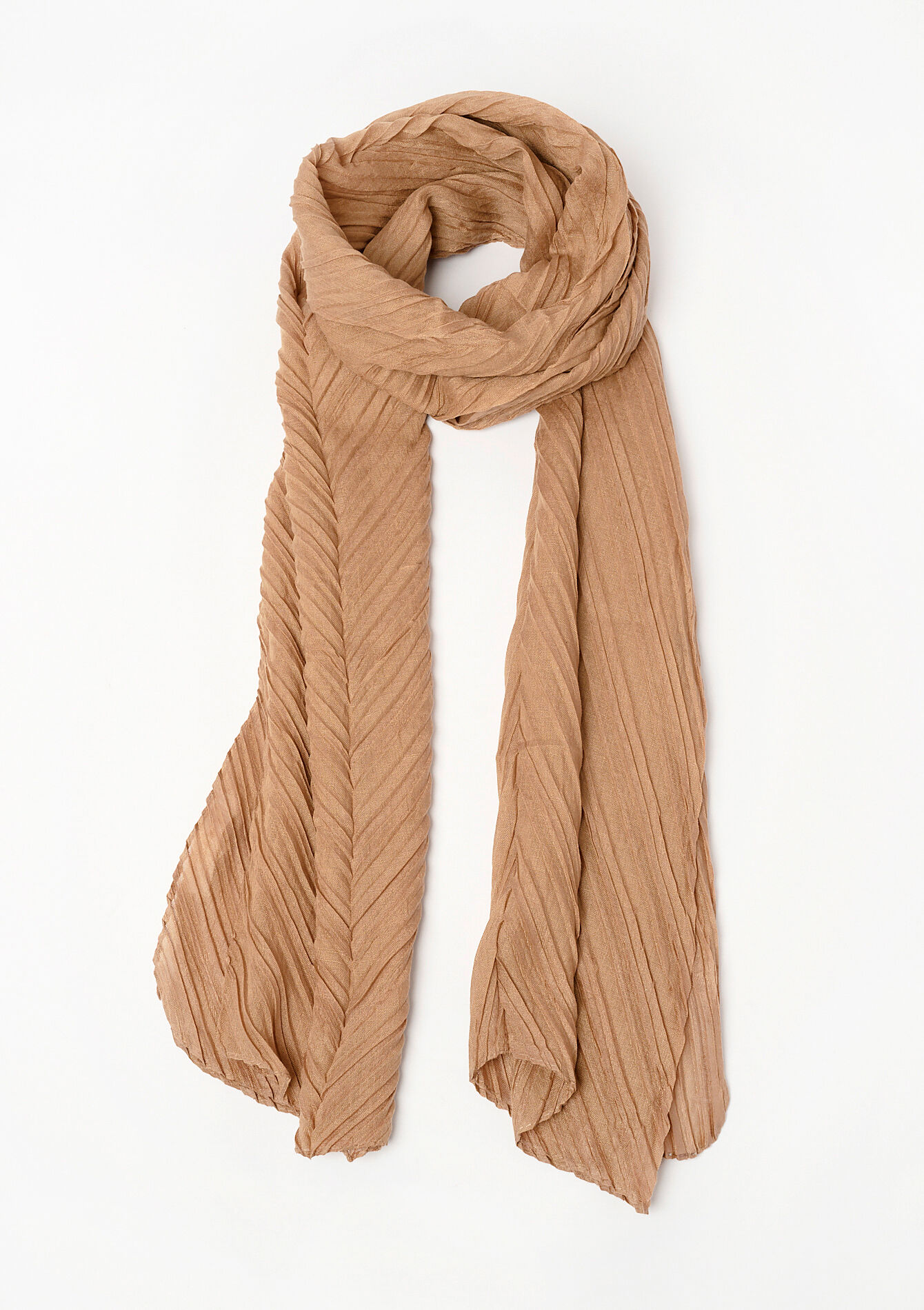 Plissé sjaal - LIGHT CAMEL - 17101172_3814