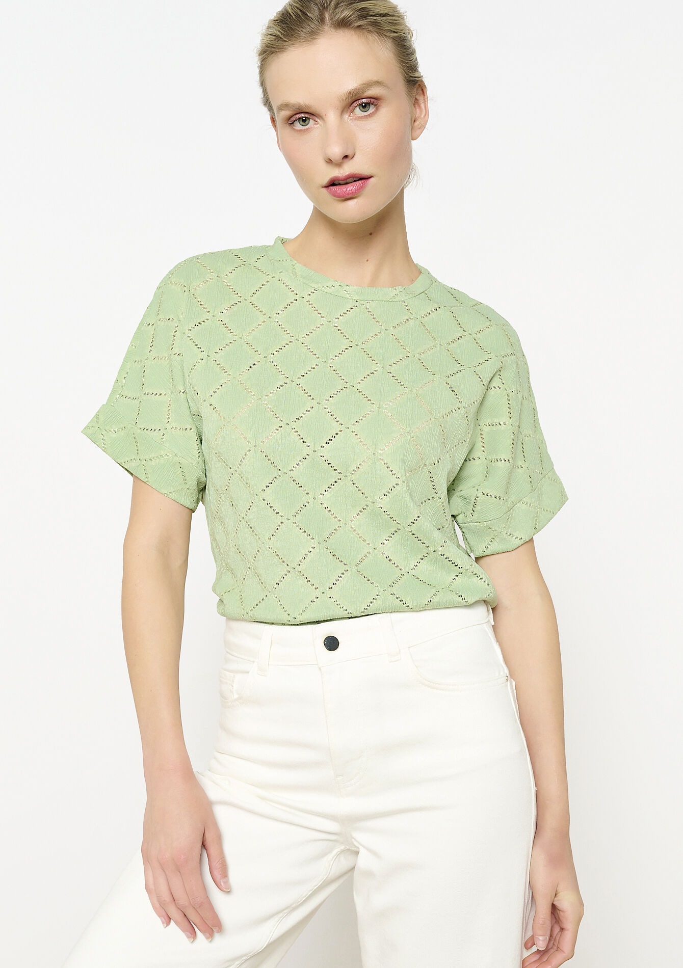 Graphic knit top, Graphic knit top - KHAKI FADED - 02301794_4326