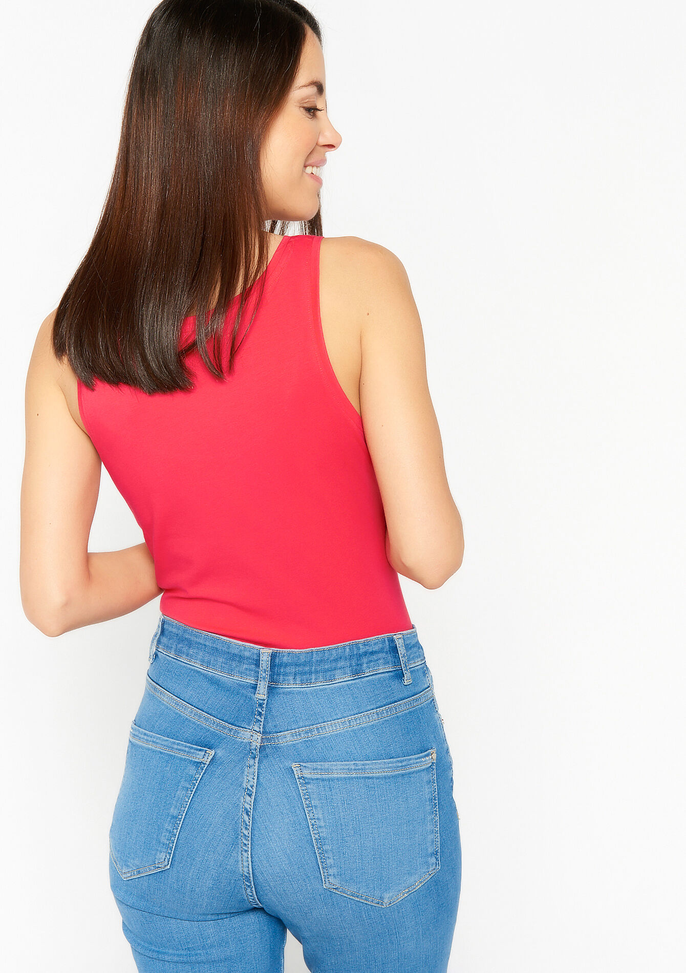 Top met lage hals, Top met lage hals - FUCHSIA - 02200328_5626