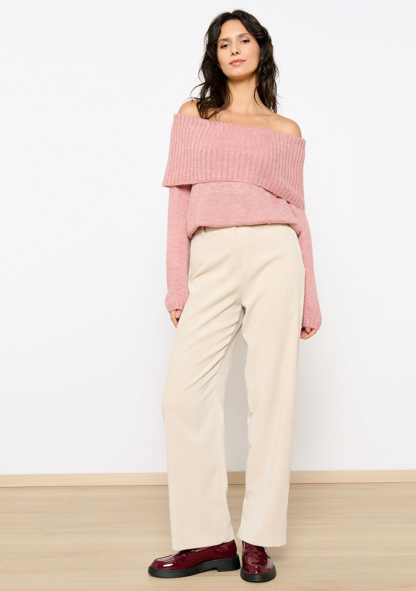 Off-shoulder trui - COSMETIC PINK - 04006711_5733