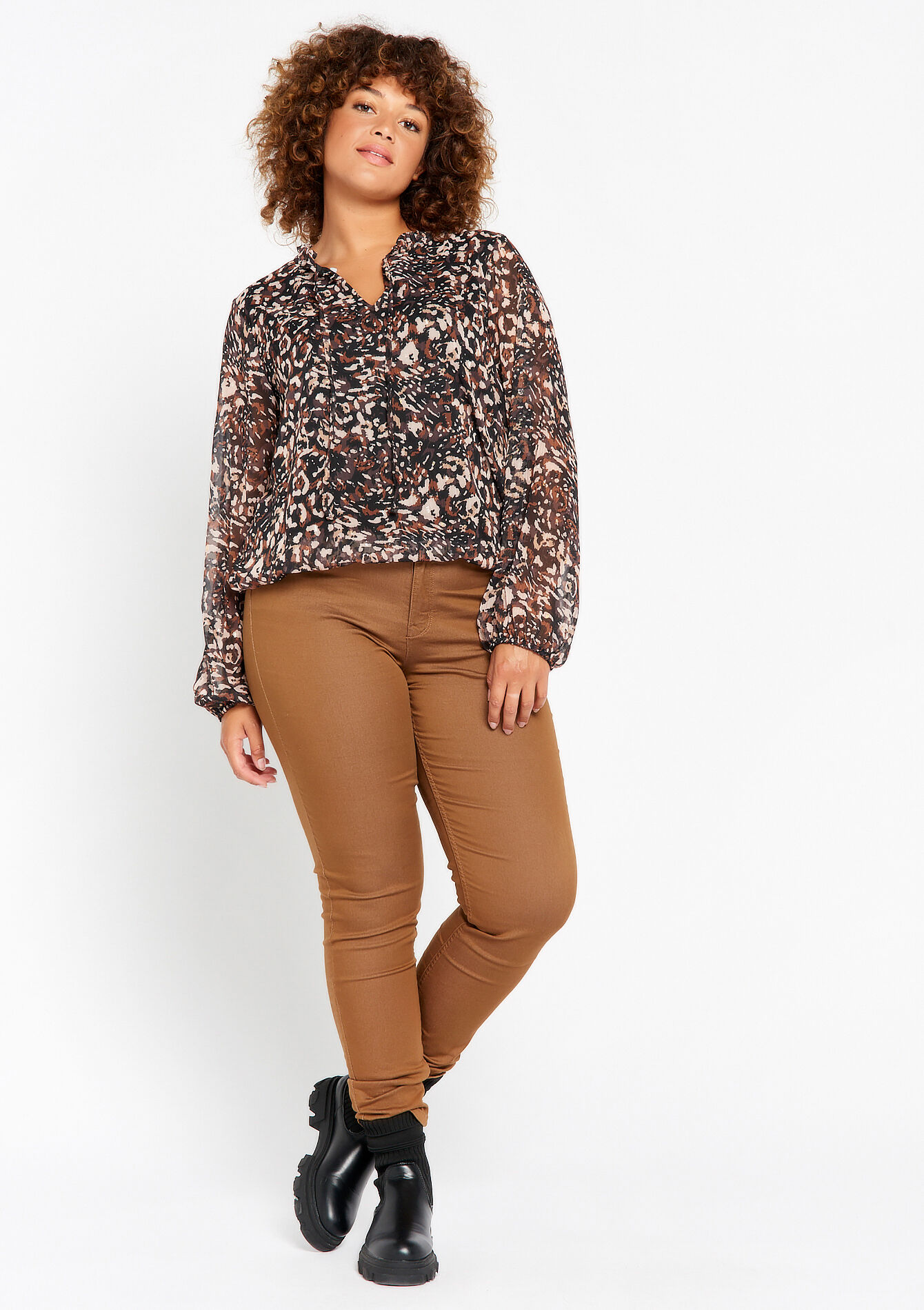 Lurex blouse, Lurex blouse - CAMEL BROWN - 05702025_3818