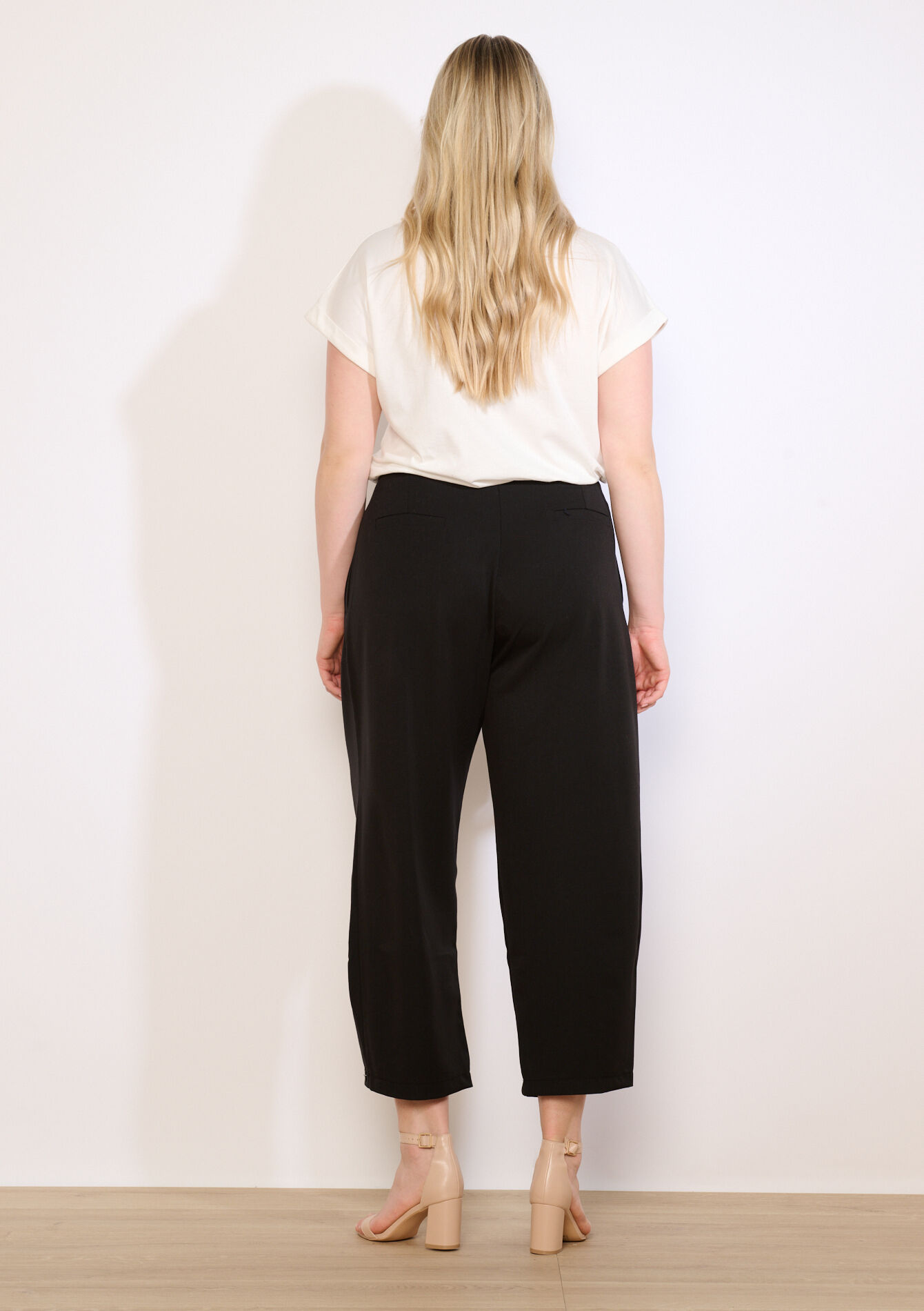 Pantalon met plooien en valling - BLACK - 06100791_1119