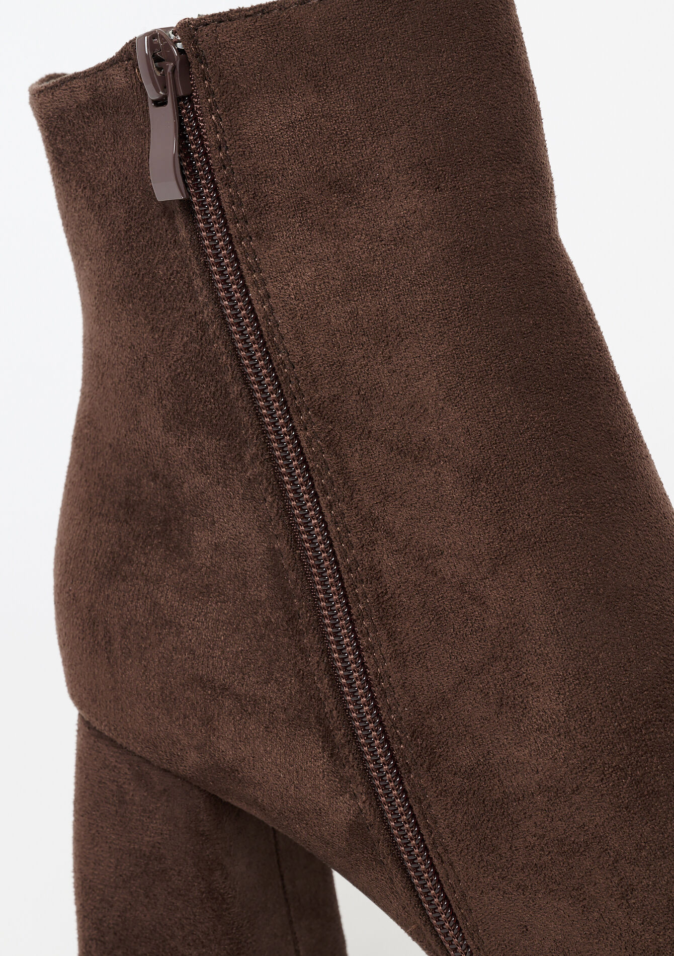 Enkellaarsjes in suèdelook, Enkellaarsjes in suèdelook - BROWN DARK CHOCOLATE - 13100323_3720