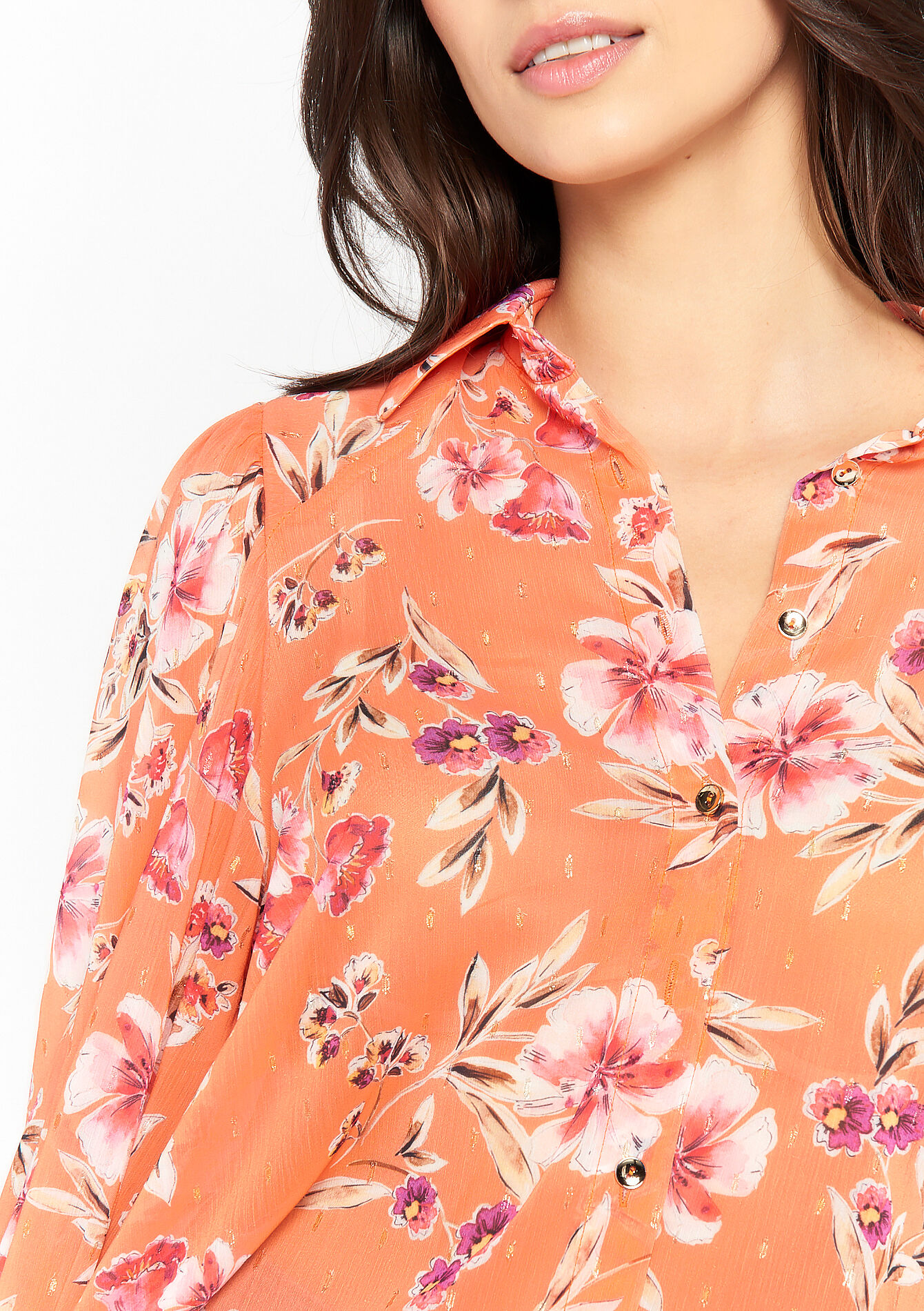 Hemd met bloemenprint, Hemd met bloemenprint - CORAL BRIGHT - 05702151_2007