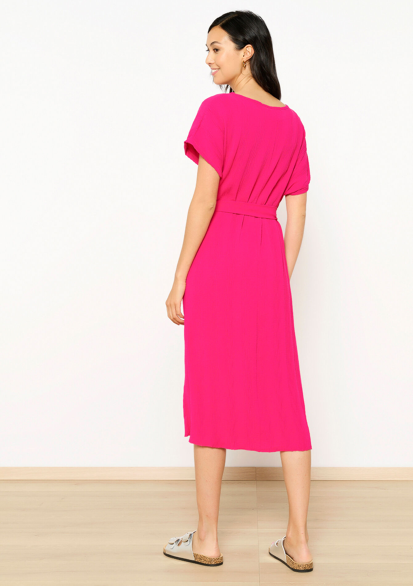 Rechte T-shirtjurk met striklint, Rechte T-shirtjurk met striklint - GREEN LAGOON - 08103630