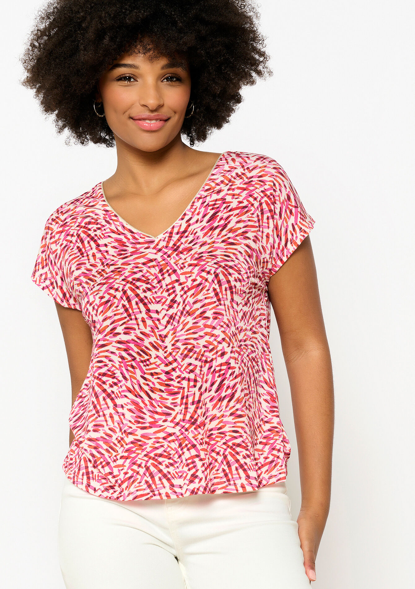 T-shirt with print, T-shirt with print - RED FRAMBOISE - 02301573_1496