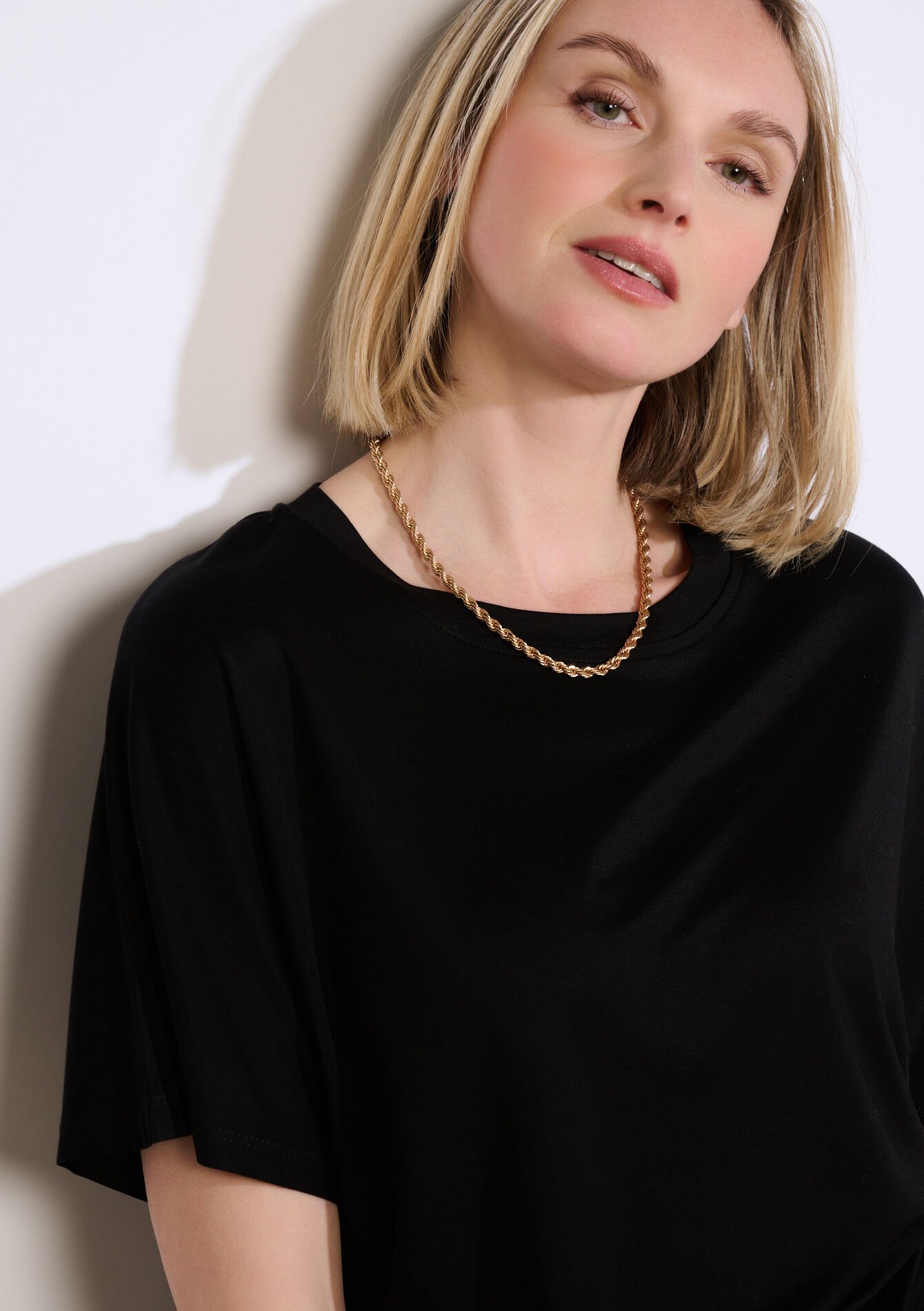 Losvallend T-shirt met korte mouw - BLACK - 02301935_1119