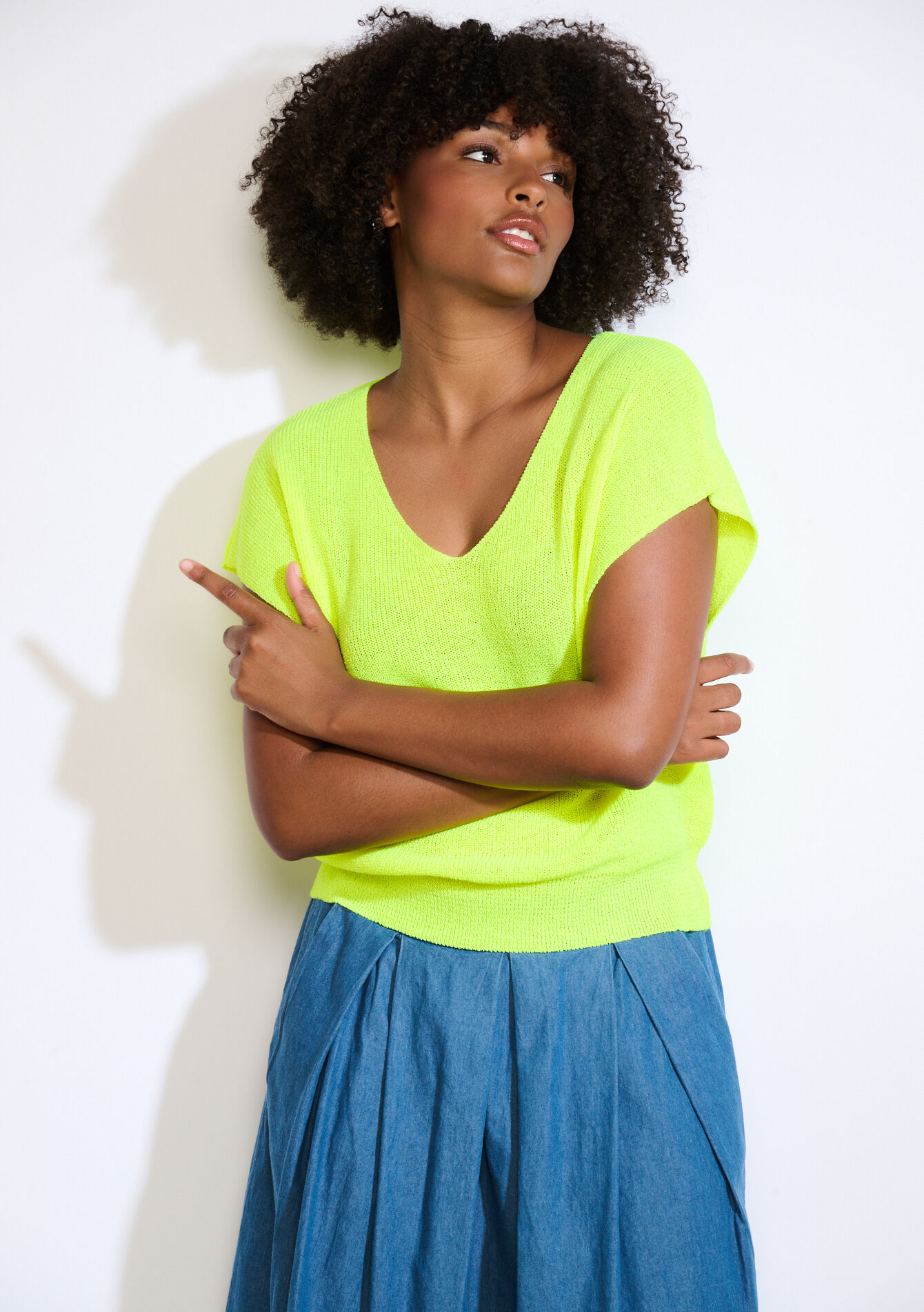 Mouwloze top in fijne knit, Mouwloze top in fijne knit, , back