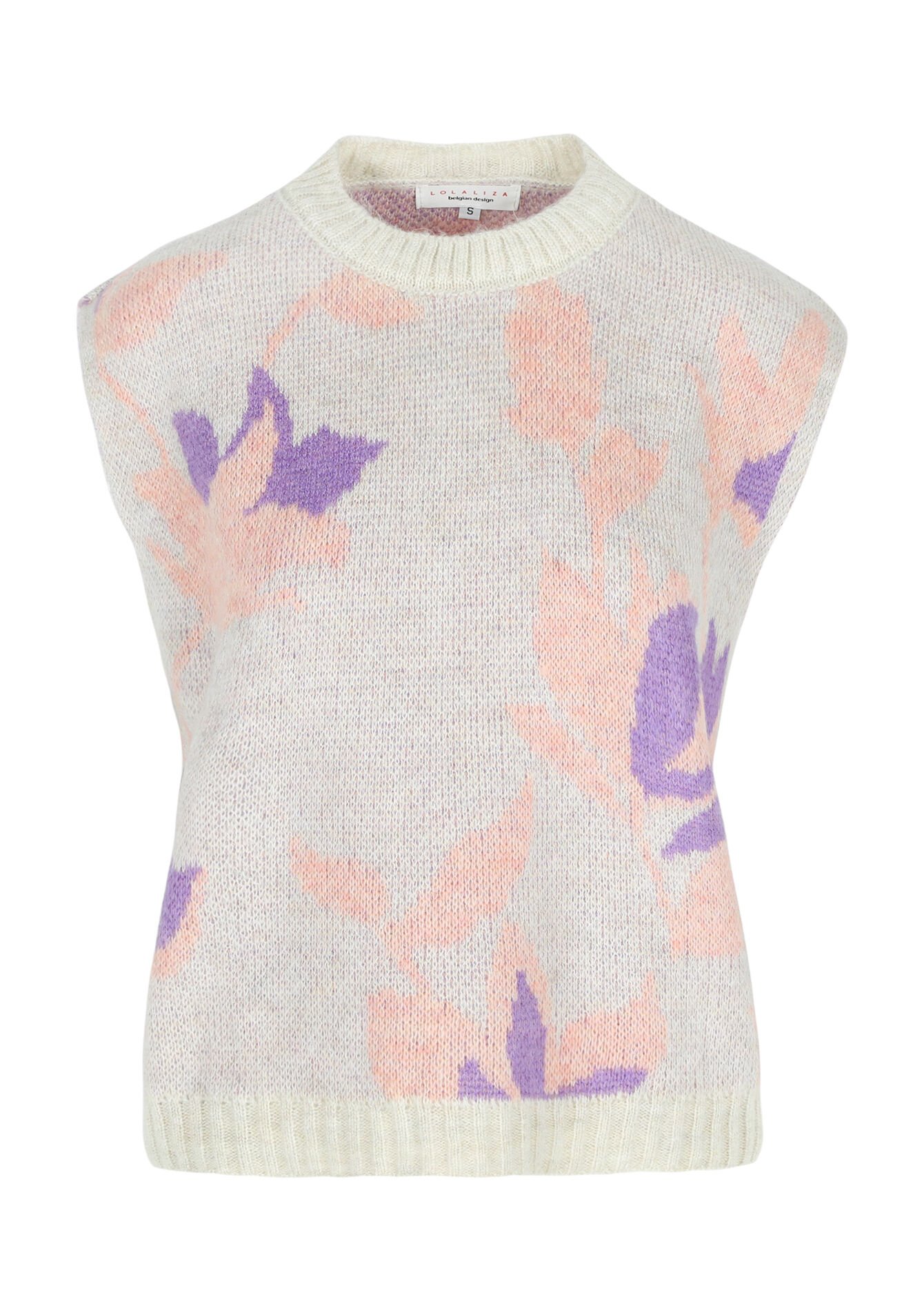 Pullover sans manches à imprimé fleuri, Pullover sans manches à imprimé fleuri - VANILLA WHITE - 04006543_1013