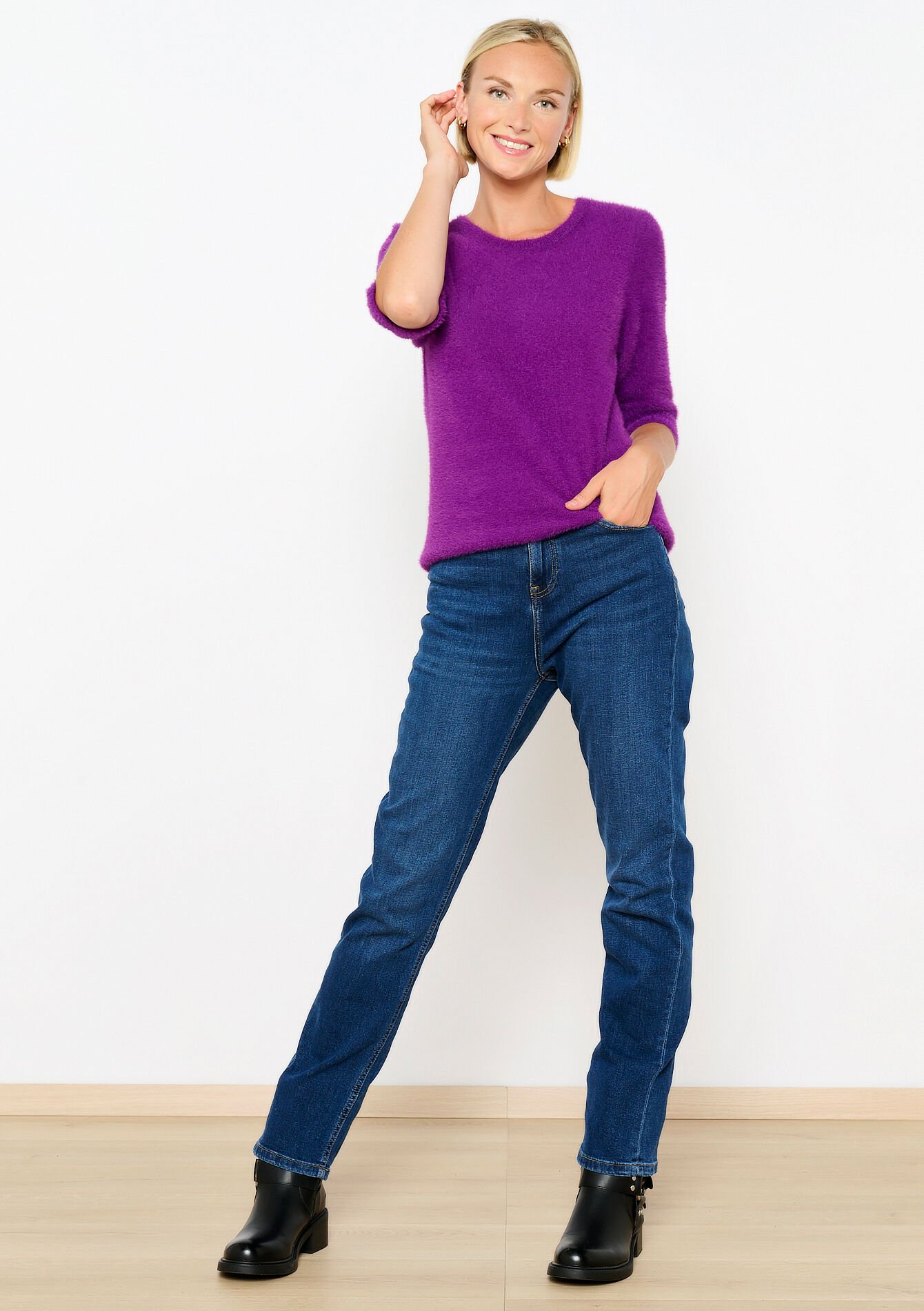 Pullover en maille poilue, Pullover en maille poilue - VIOLINE - 04006502_2576