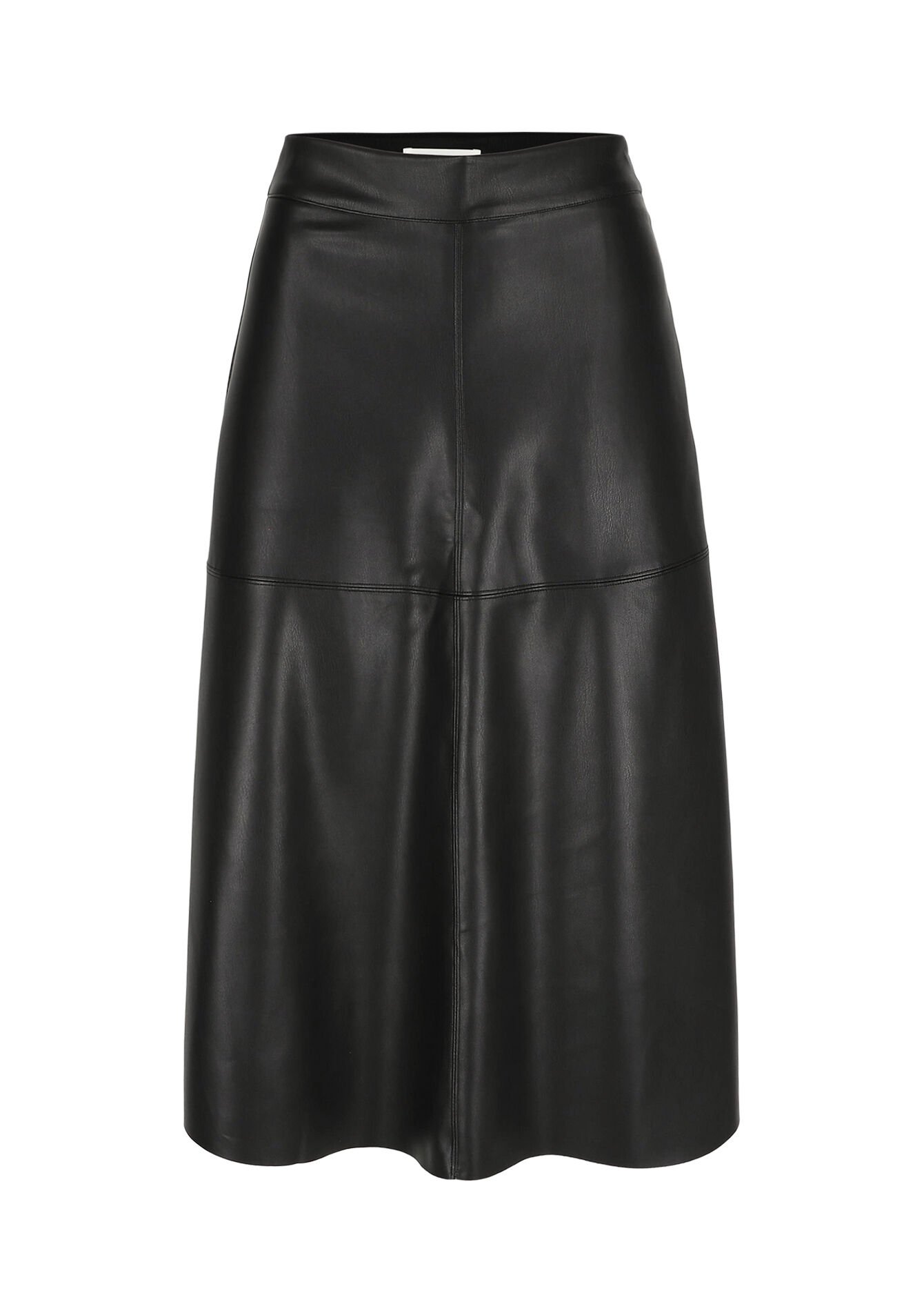 Jupe midi effet cuir - BLACK - 07101404_1119