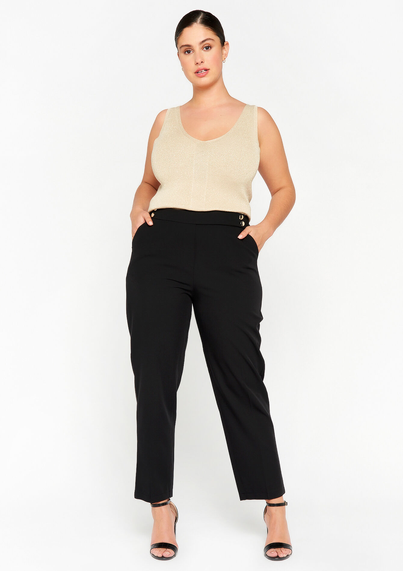 Ribbed pullover with short sleeves - LT BEIGE - 04005936_2527