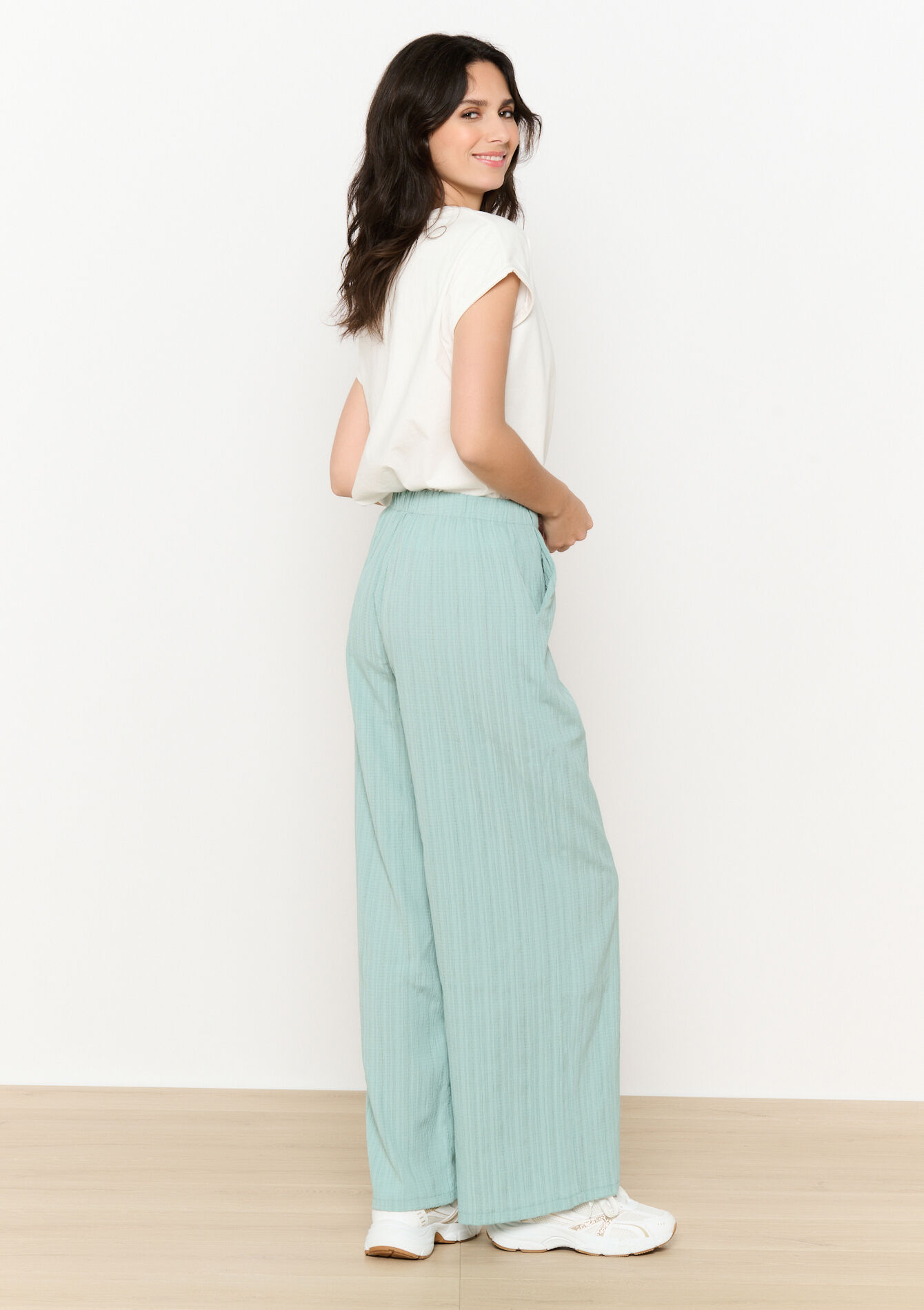 Broek met reliëf, Broek met reliëf - MINT GREEN - 06600965_1723