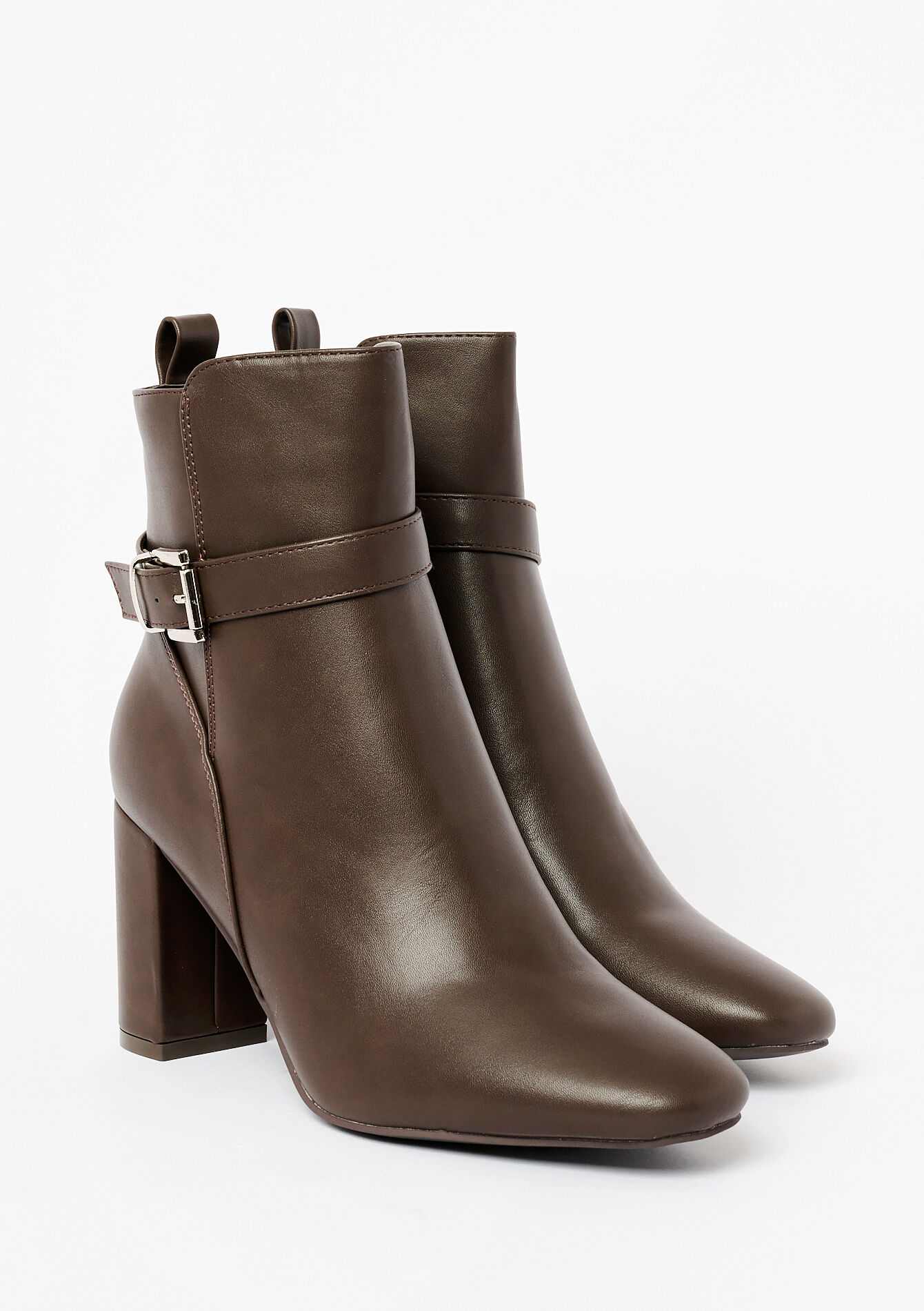 Ankle boots with buckle, Ankle boots with buckle - BROWN DARK CHOCOLATE - 13100264_3720