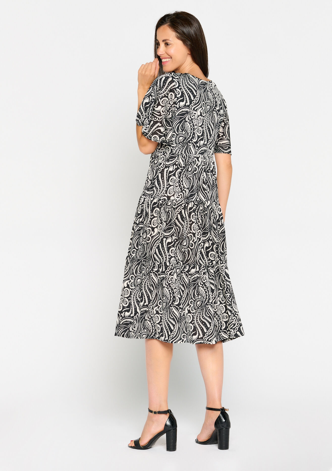 Maxi dress with print, Maxi dress with print - BLACK - 08601730_1119