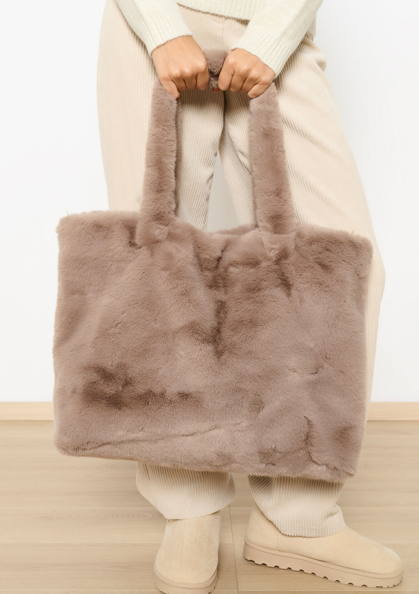 Fluffy draagtas, Fluffy draagtas - LT TAUPE MEL - 14001793_1033
