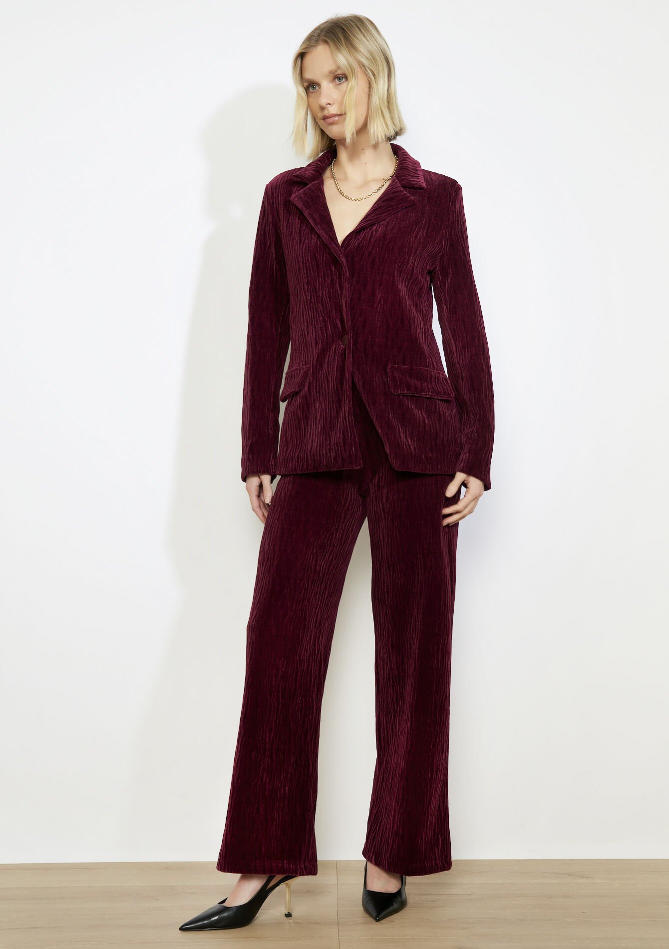 Pantalon en velours fluide, Pantalon en velours fluide - BORDEAUX WINE - 06601086_5514