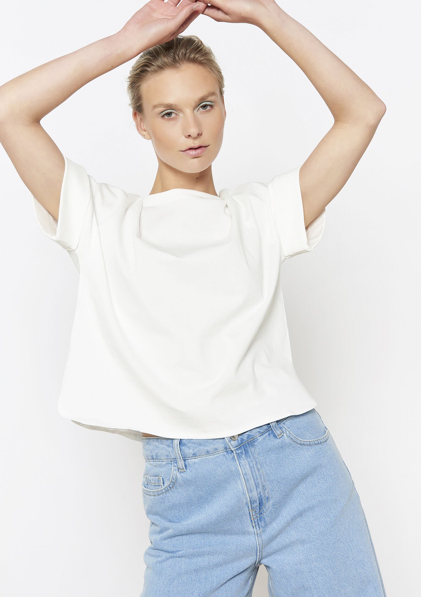 Boxy katoenen T-shirt, Boxy katoenen T-shirt, , detail_model