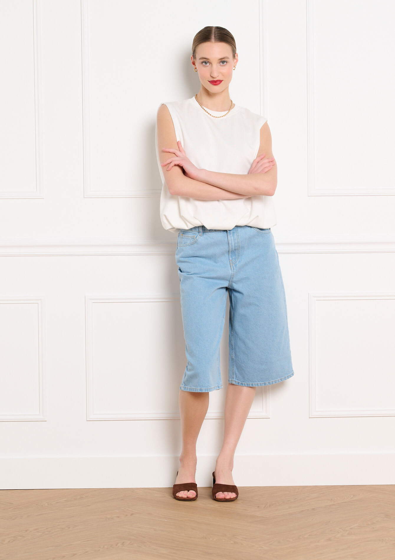 Bermuda en denim, Bermuda en denim - BLUE BLEACHED - 22000662_0502