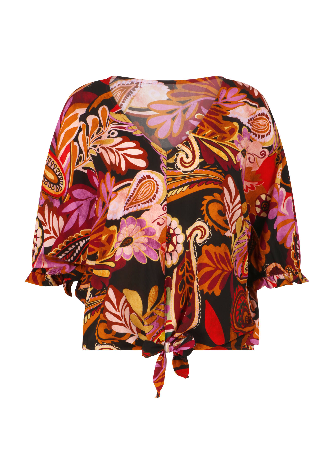 Blouse à col V - BLACK - 05702216_1119