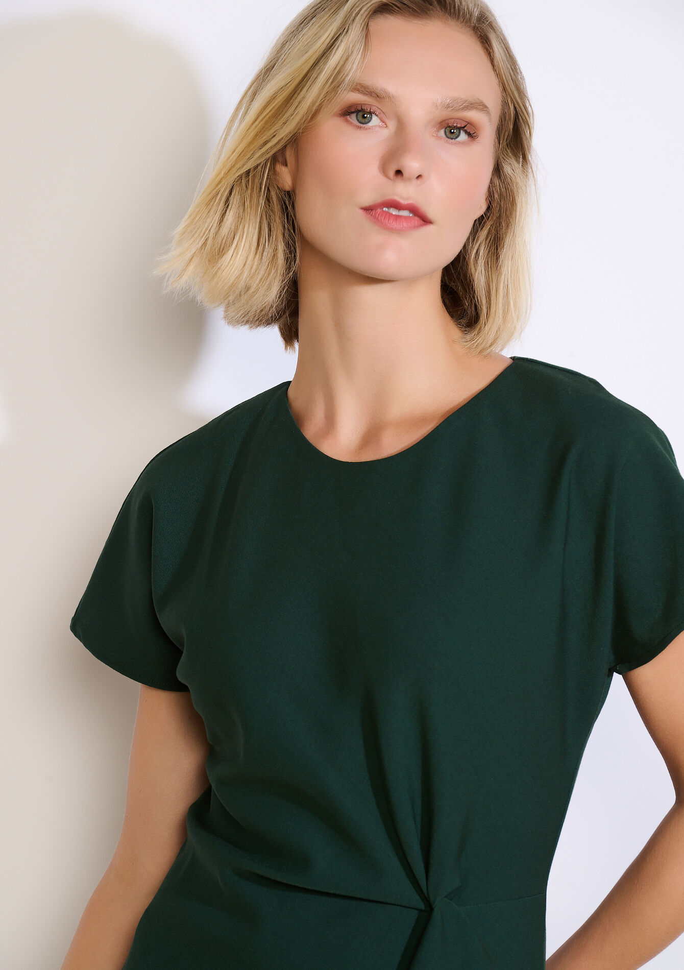 Midi-jurk met zijstrik, Midi-jurk met zijstrik - GREEN FOREST - 08104277_4624