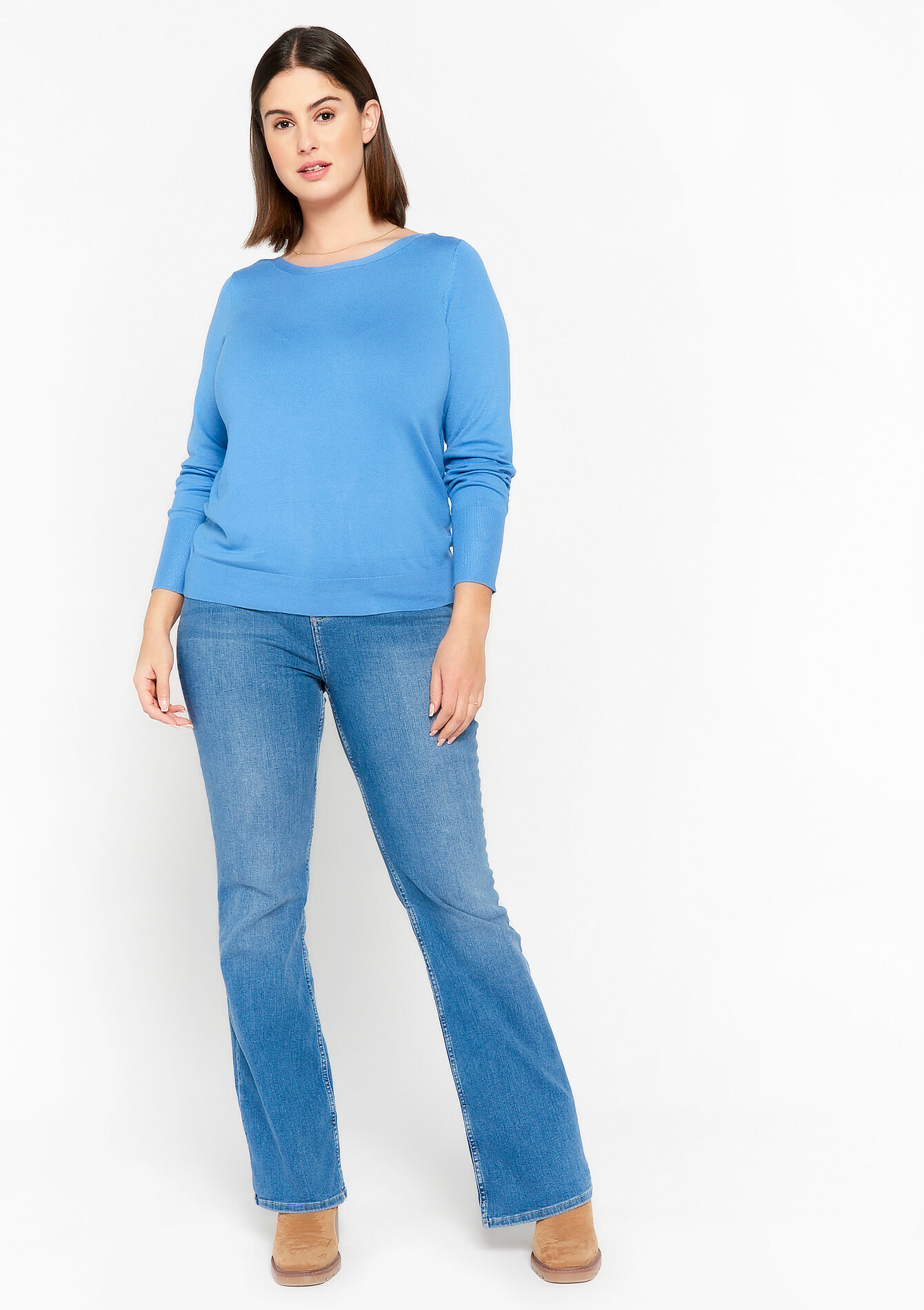 Pull en maille fine - BLUE PASTEL - 04005925_3003