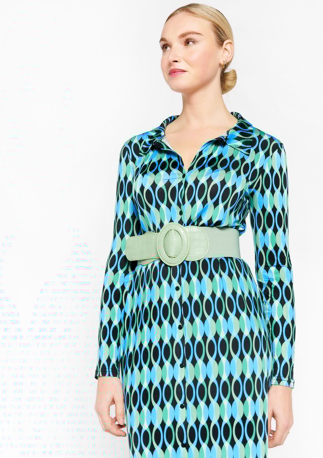 Belt with crocopattern, Belt with crocopattern - MINT GREEN - 1066910