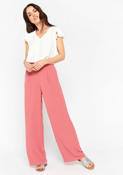 Trousers with wide legs - COSMETIC PINK - 06600732_5733