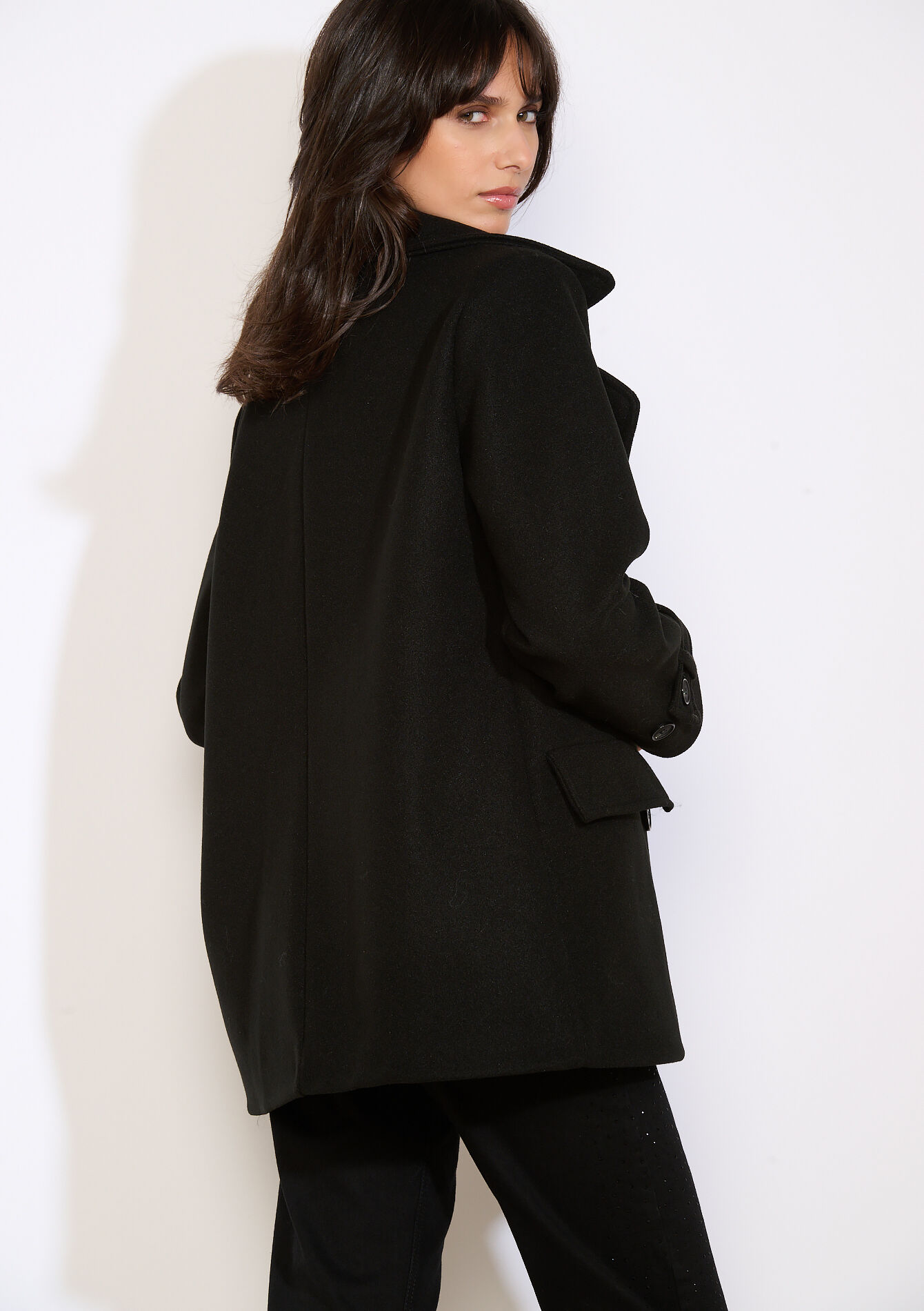 Manteau croisé, Manteau croisé - BLACK - 23000803_1119