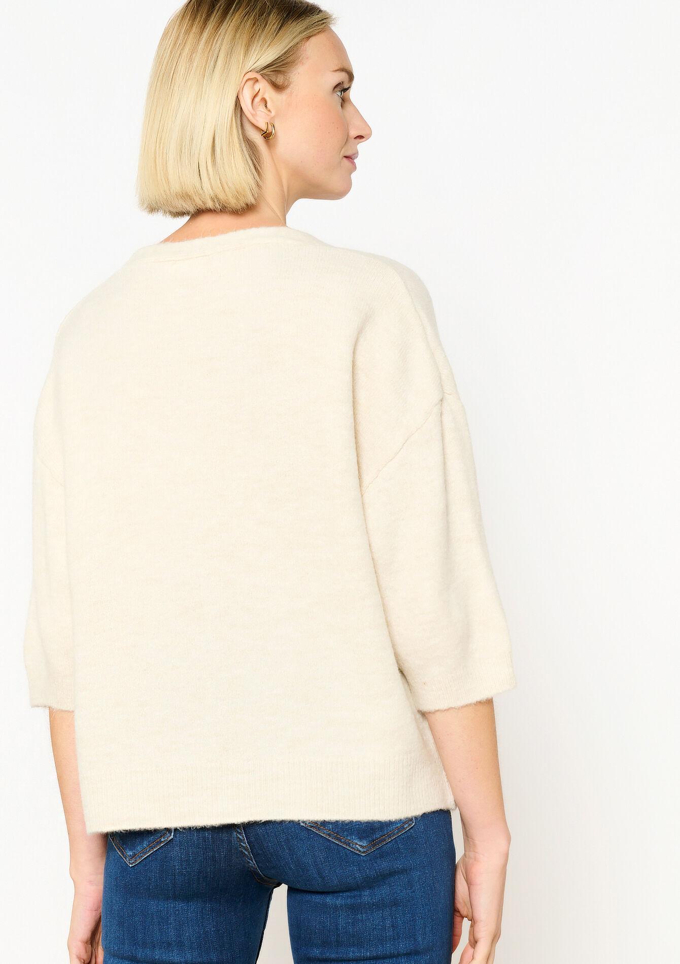 V-neck cardigan - VANILLA WHITE - 1119162