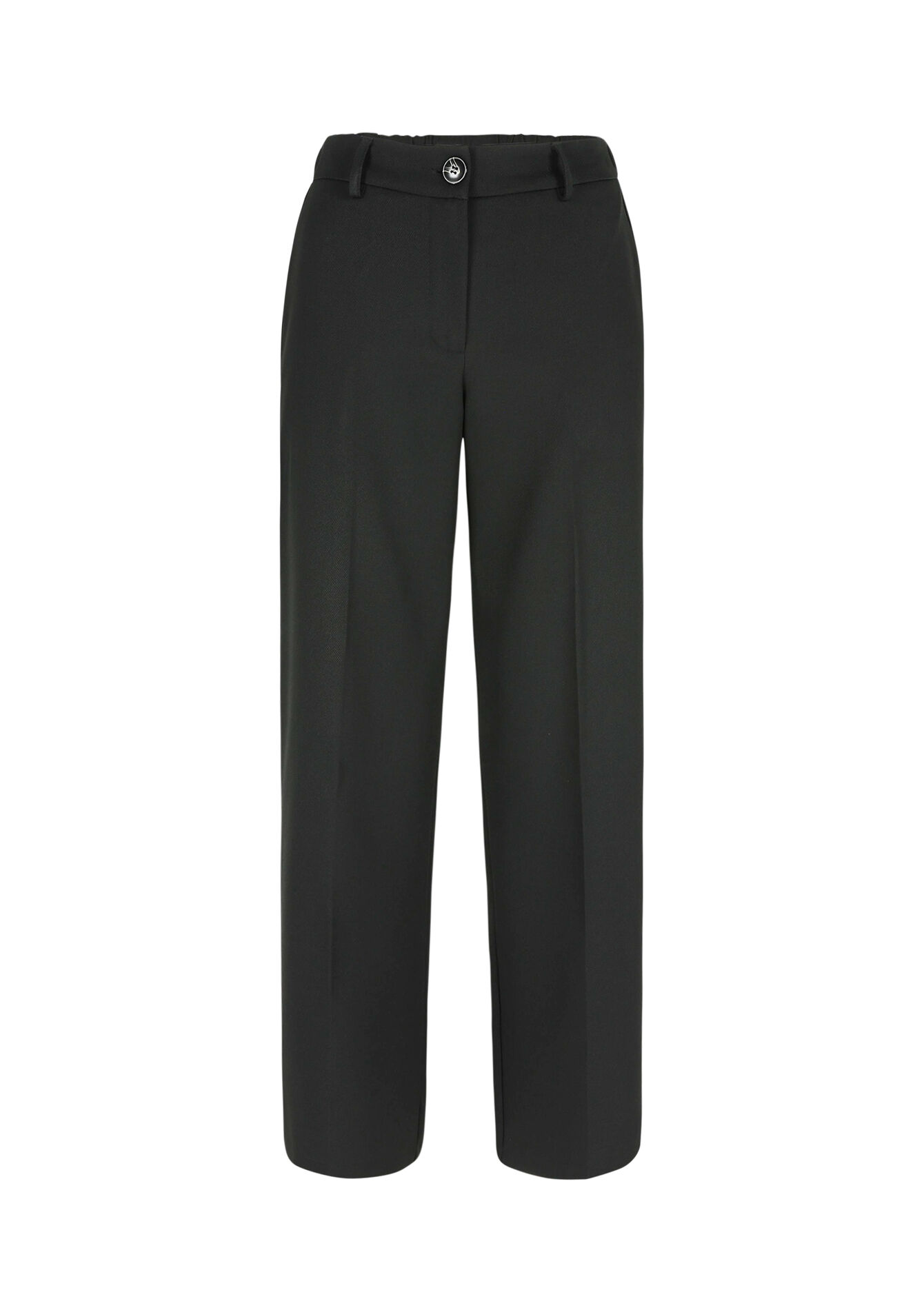 Wijde broek in keperstof, Wijde broek in keperstof - BLACK - 06100648_1119