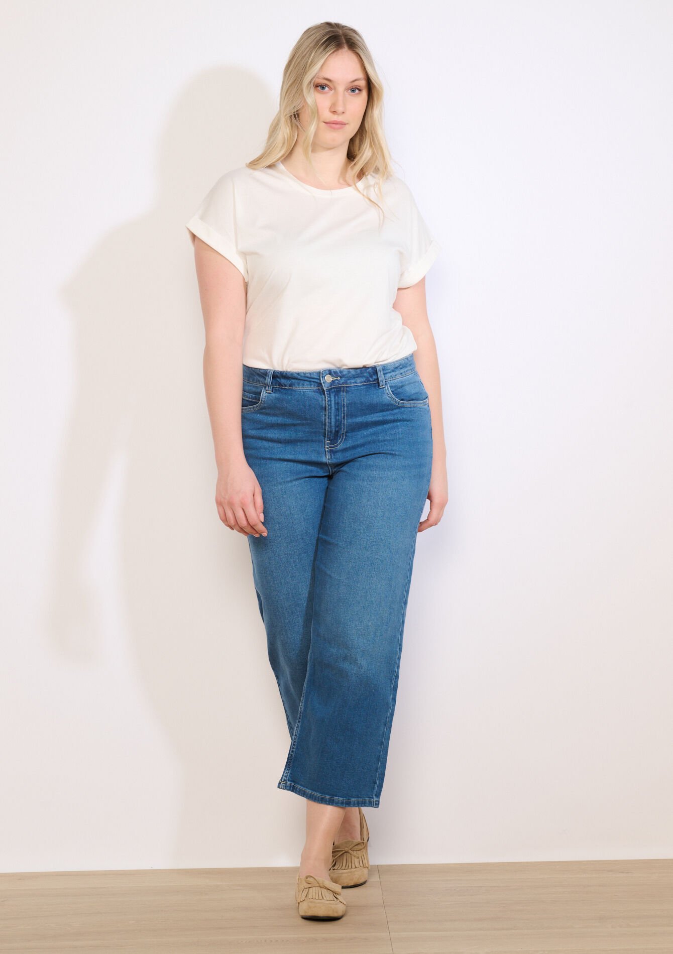 7/8 jeans met hoge taille - MEDIUM BLUE - 22000630_0500