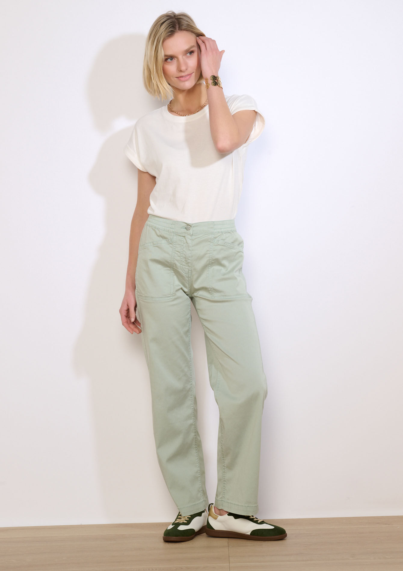 Wide leg jogger with utility pockets - KHAKI MINT - 06004664_2542