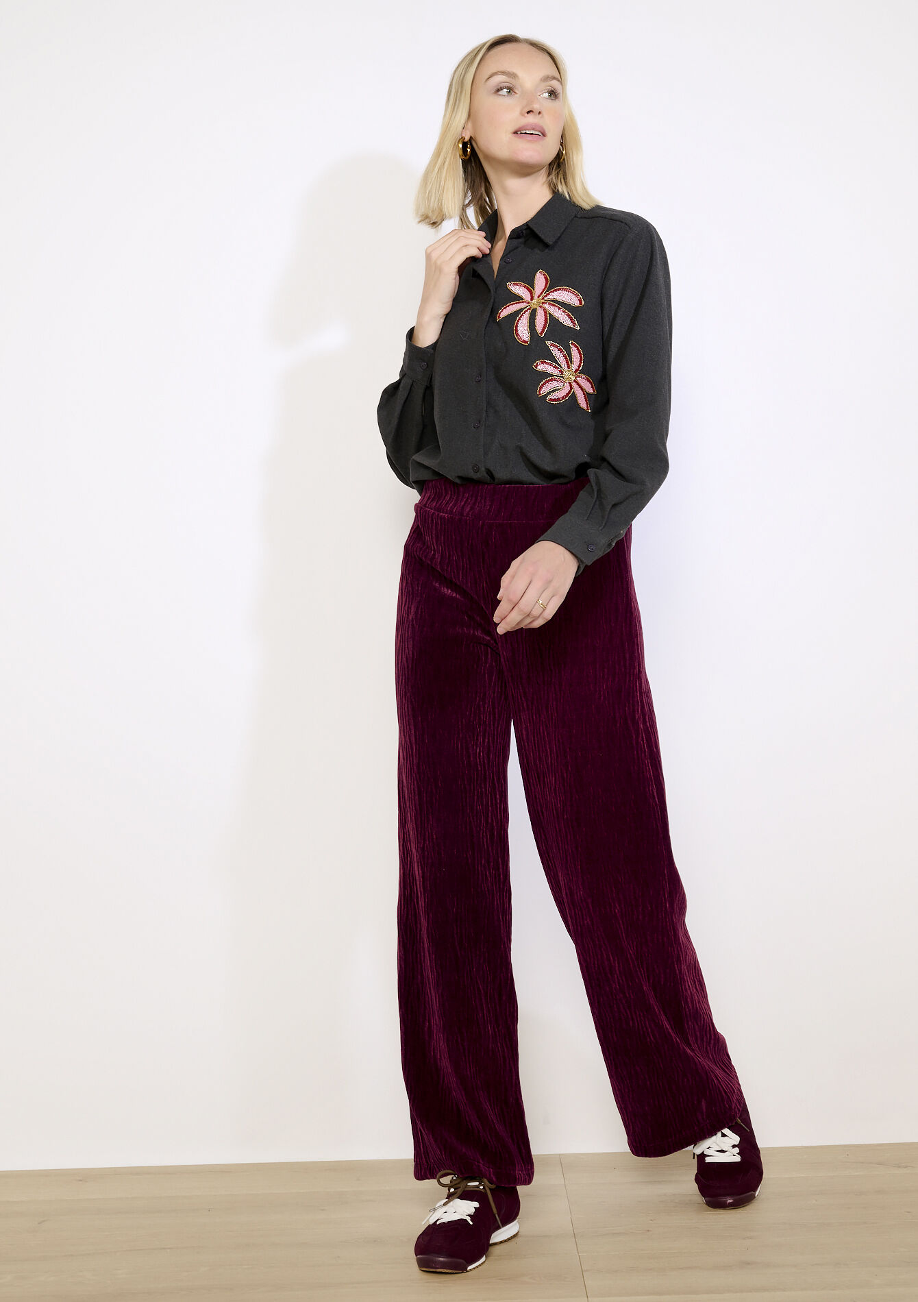 Pantalon en velours fluide, , detail_model