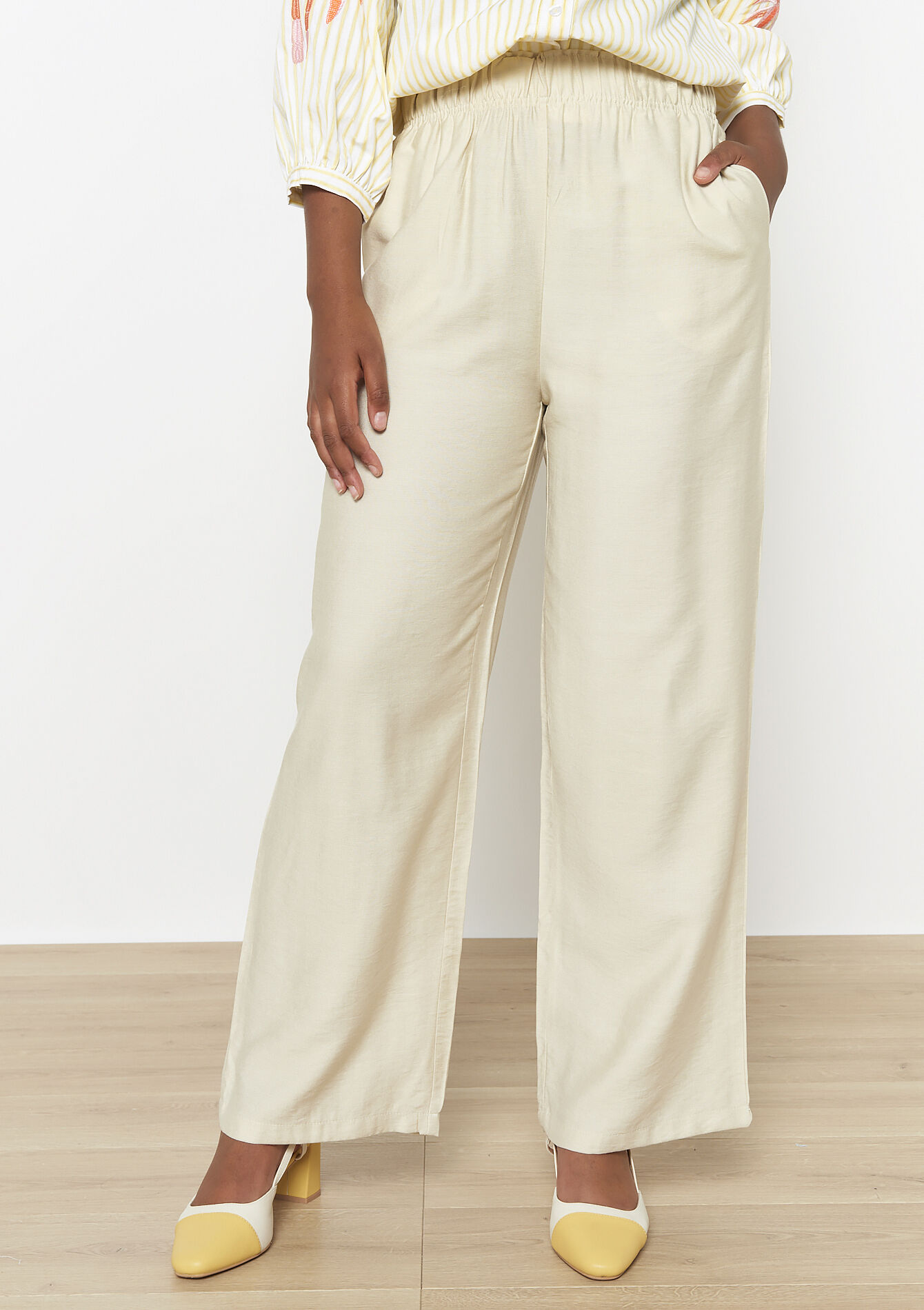 Pantalon ample fluide, Pantalon ample fluide - LT BEIGE - 06600927_2527
