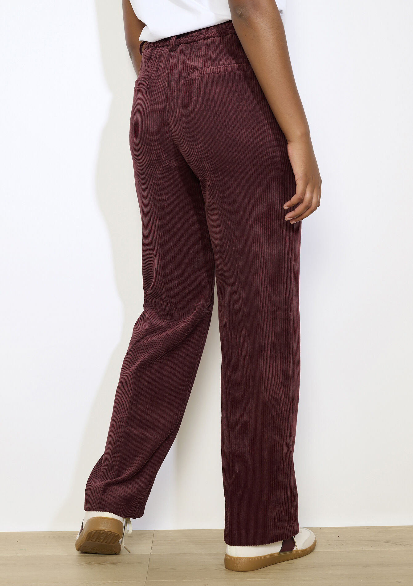 Corduroy broek met elastiek, Corduroy broek met elastiek - AUBERGINE - 06100746_1537